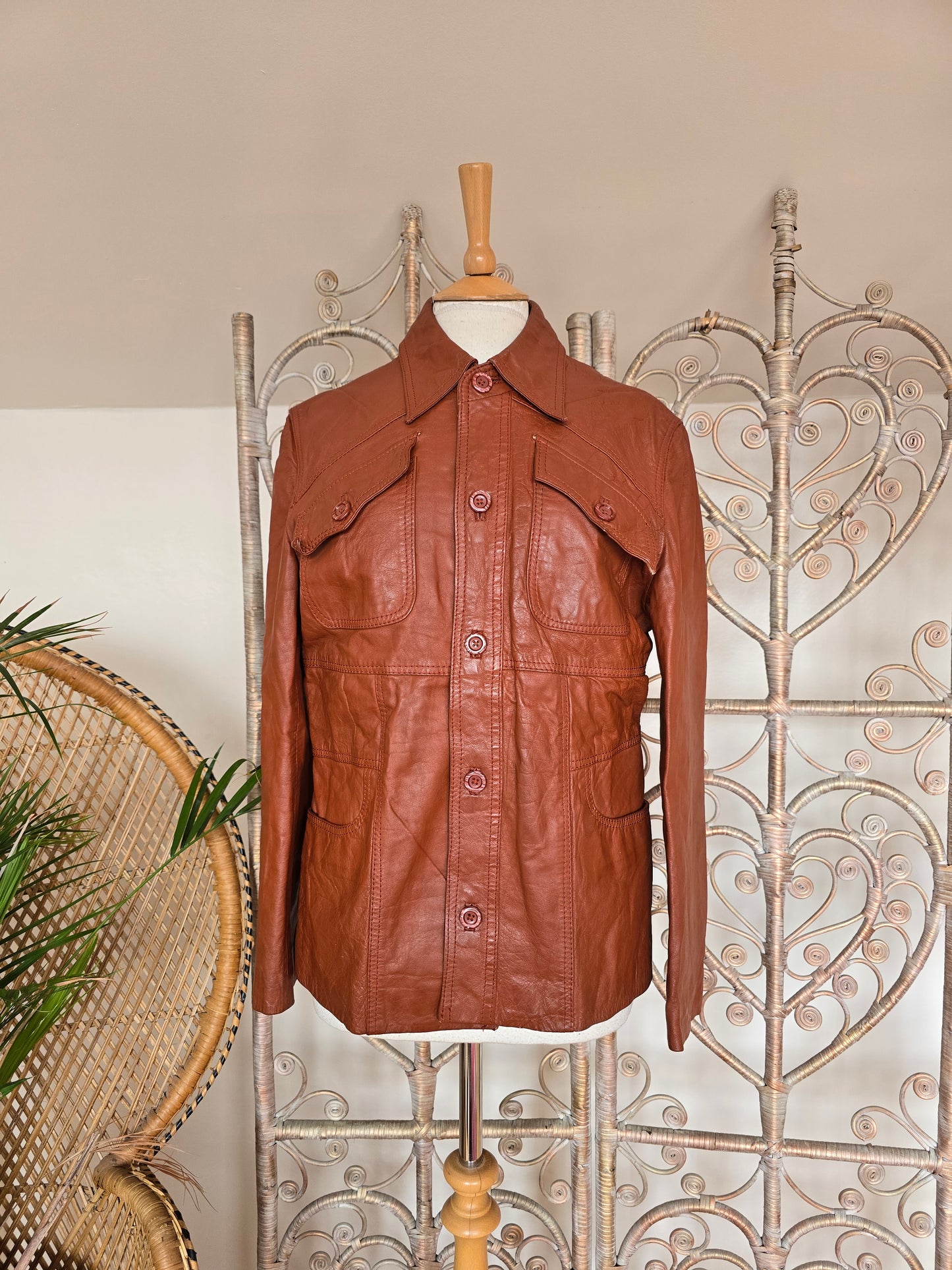 Vintage 60s leather jacket unisex