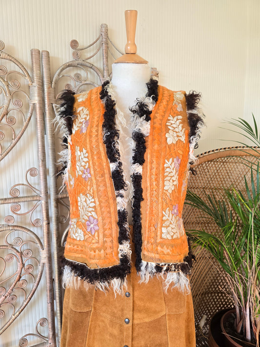 Vintage embroidered afghan waistcoat