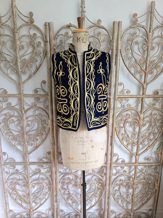 Vintage velvet embroidered waistcoat