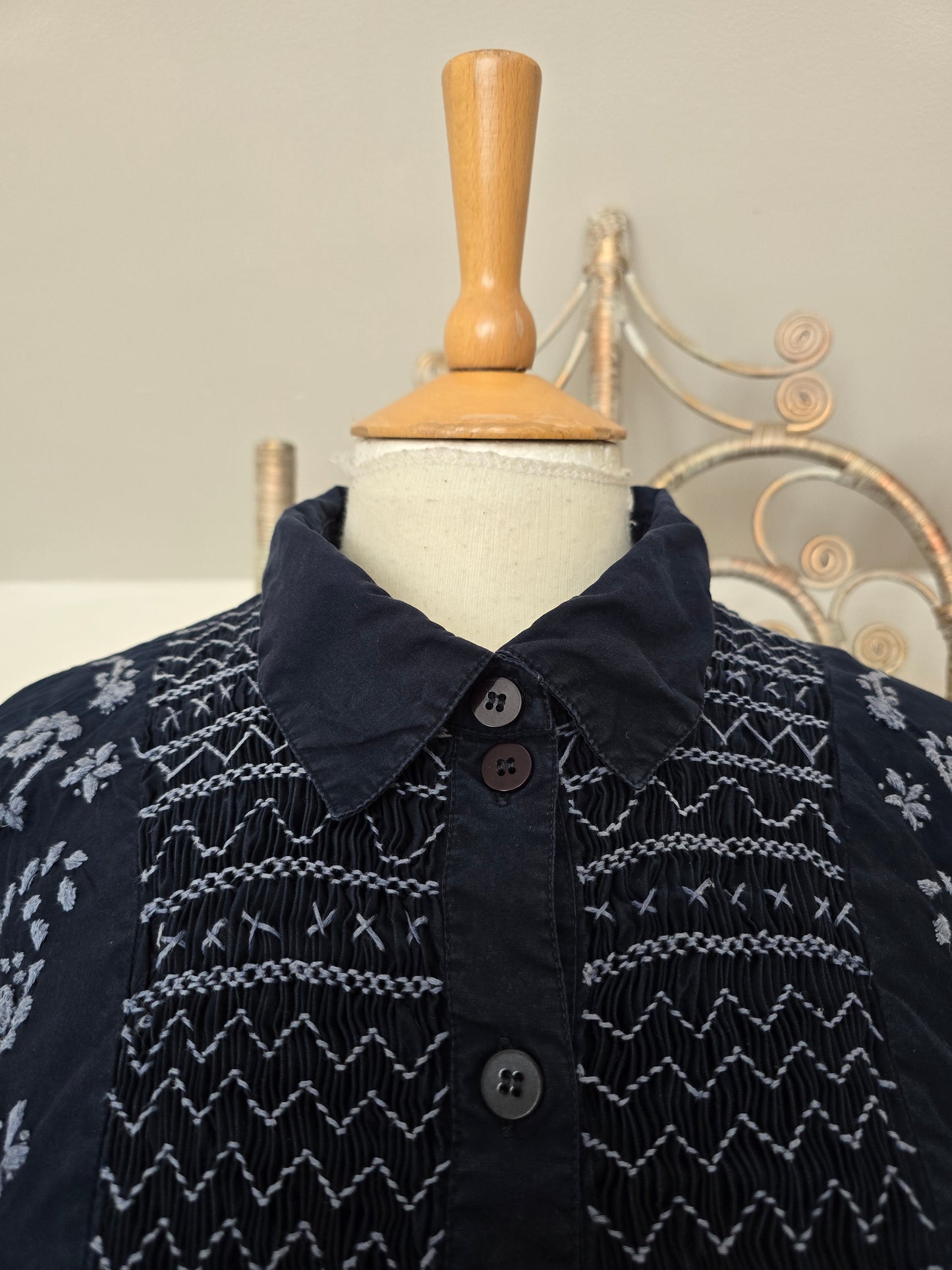 Vintage Monsoon shirring smock dress