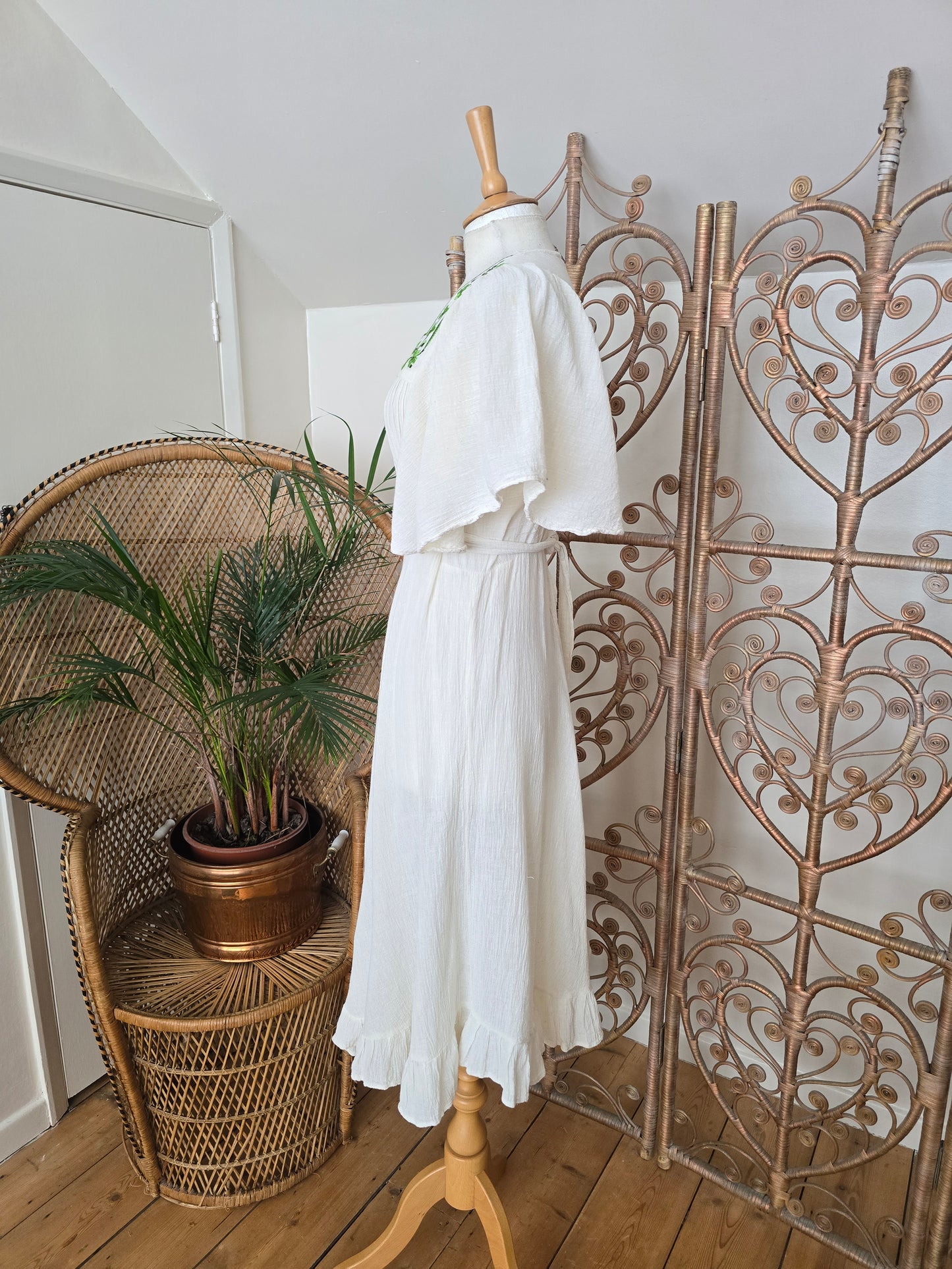 Vintage embroidered cheesecloth dress