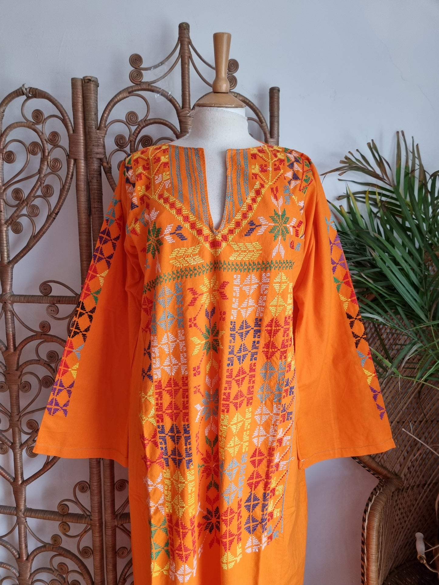 Vintage embroidered kaftan dress