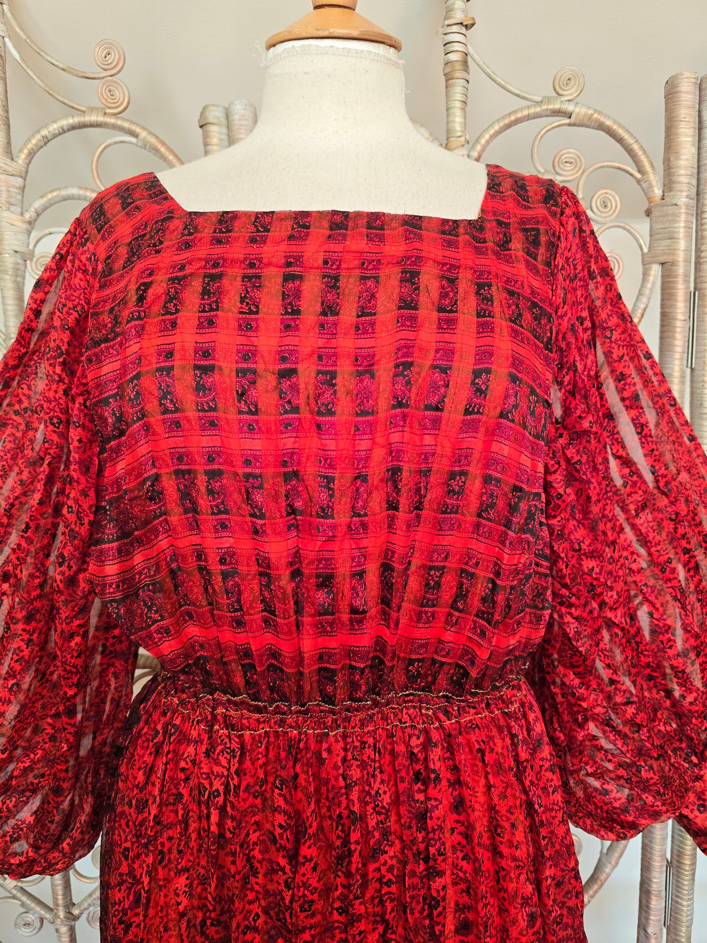 Vintage Raksha of Hindimp London silk Indian dress