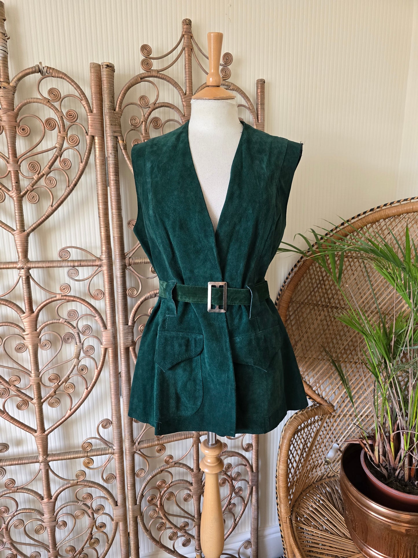 Vintage suede tunic waistcoat