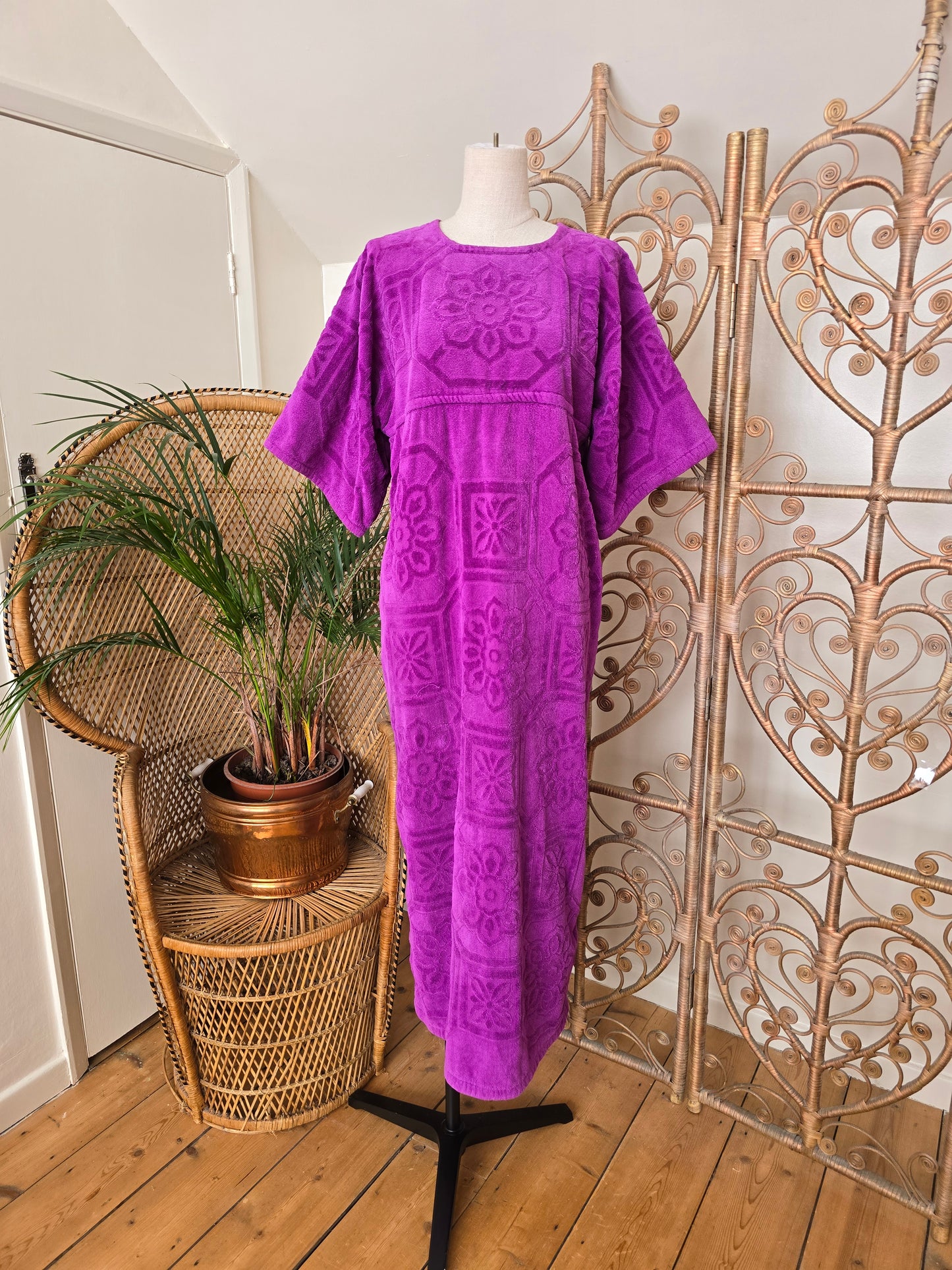 Vintage towelling kaftan dress
