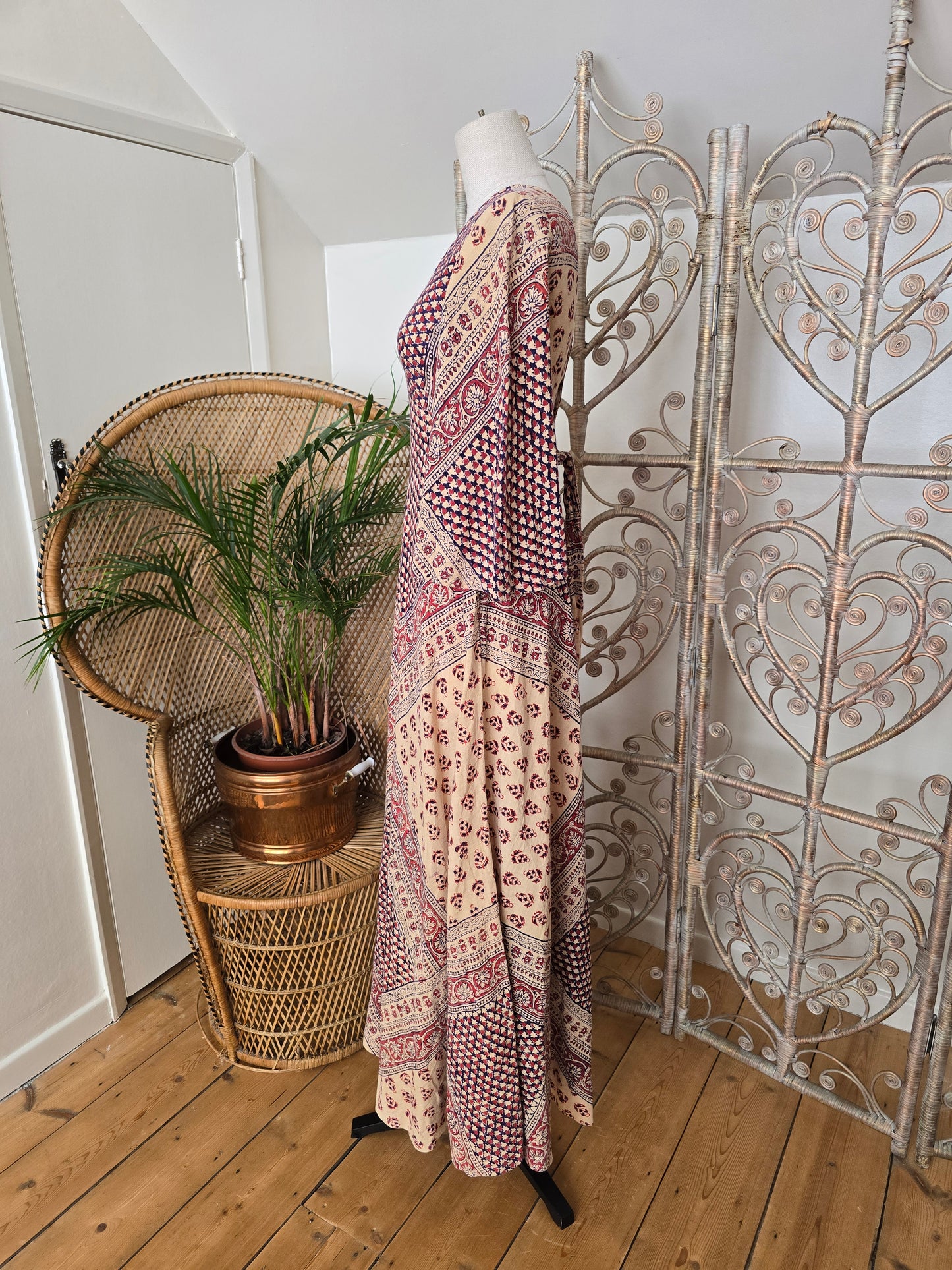 Vintage indian print 70s maxi dress