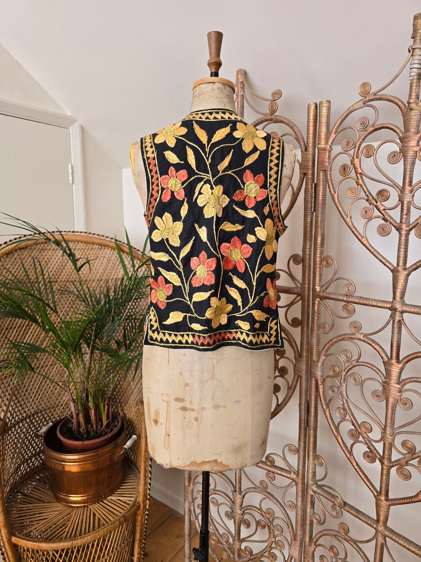 Vintage Afghan embroidered waistcoat