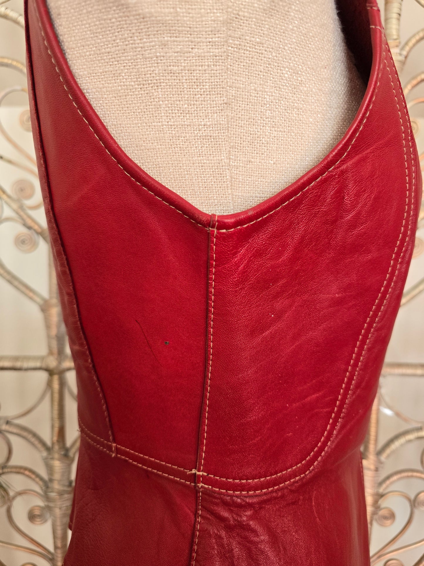 Vintage leather waistcoat