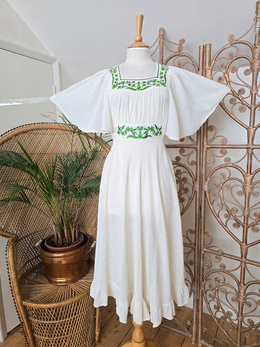 Vintage embroidered cheesecloth dress