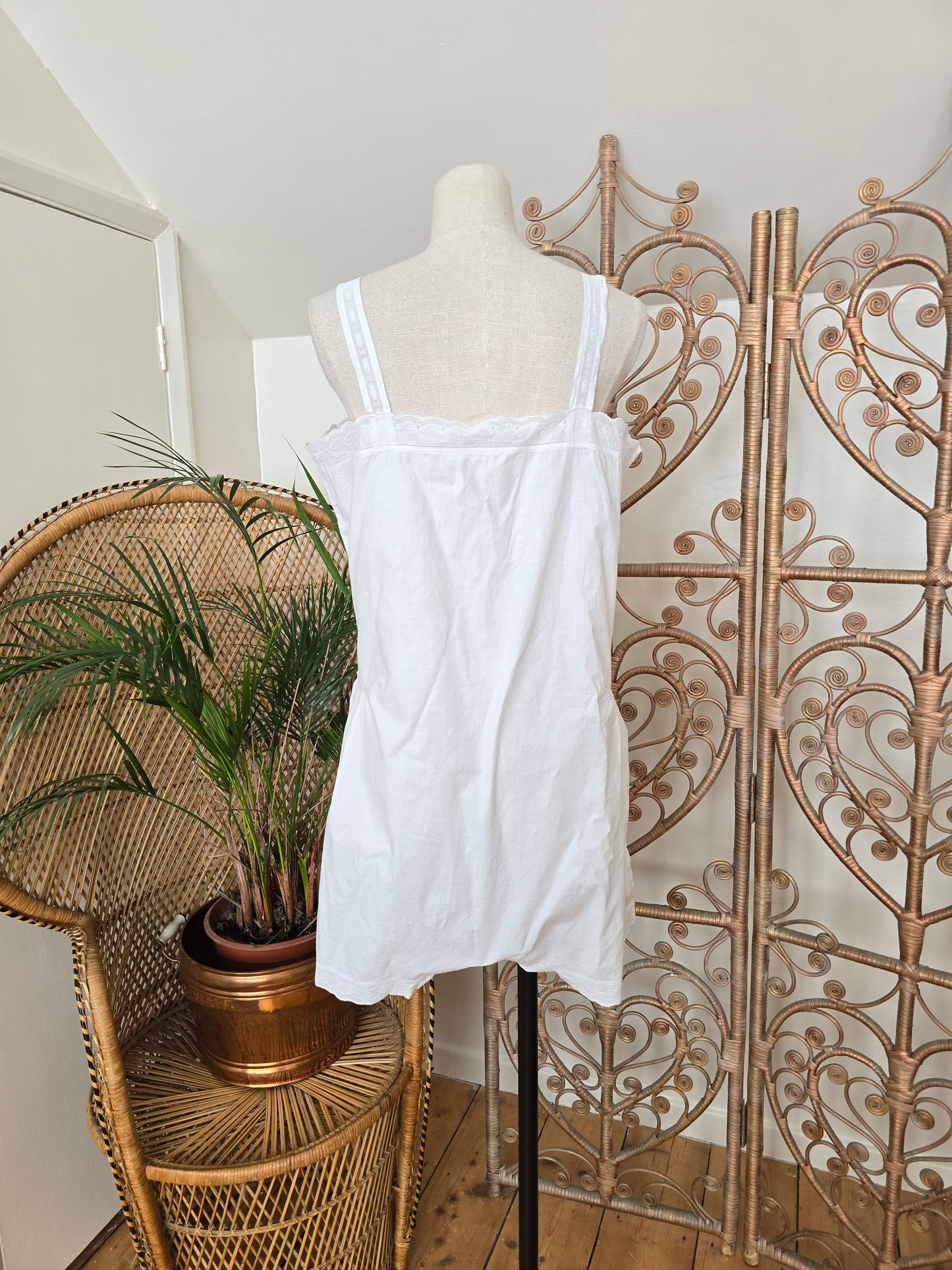 Antique cotton playsuit slip