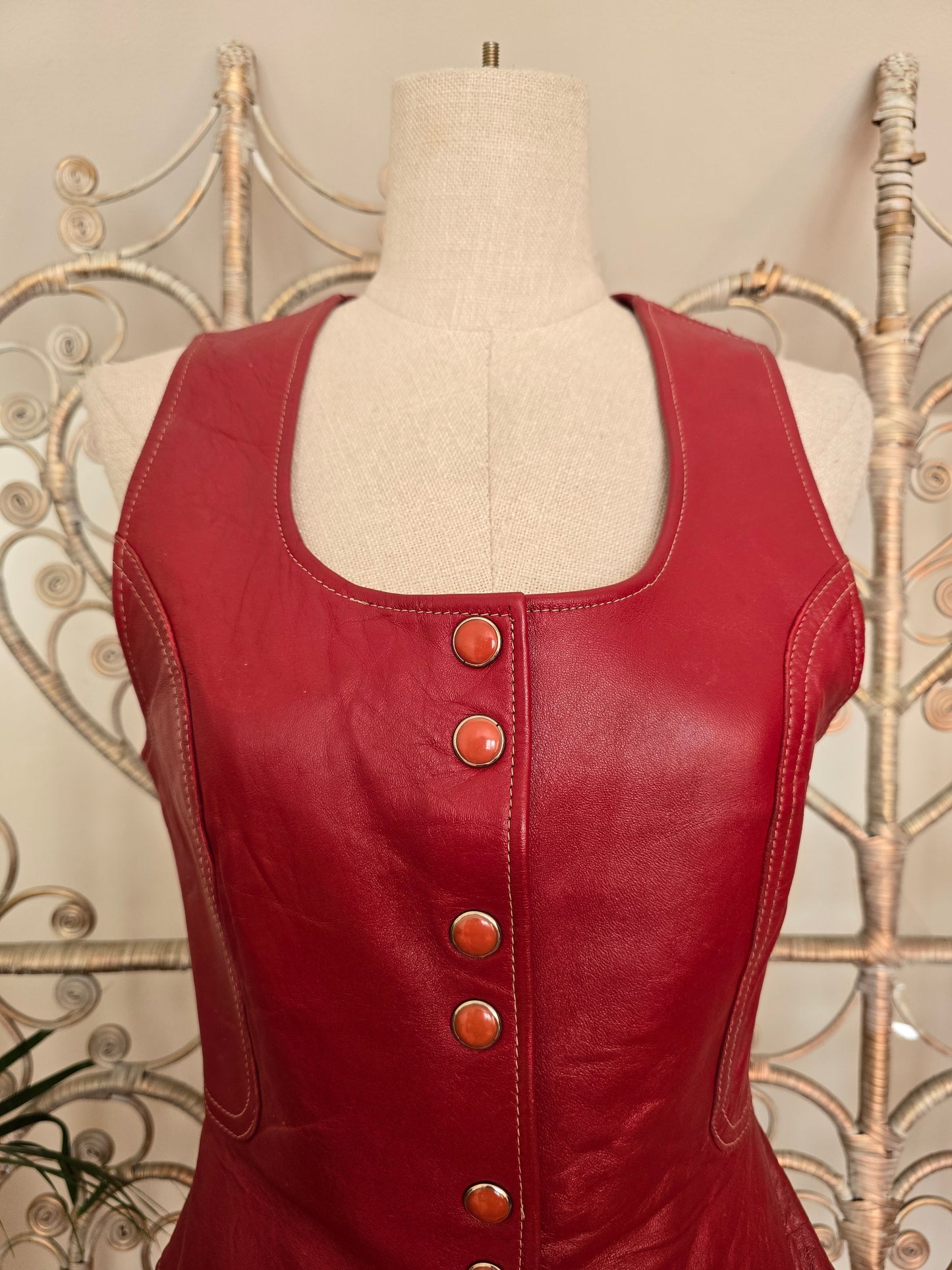 Vintage leather waistcoat