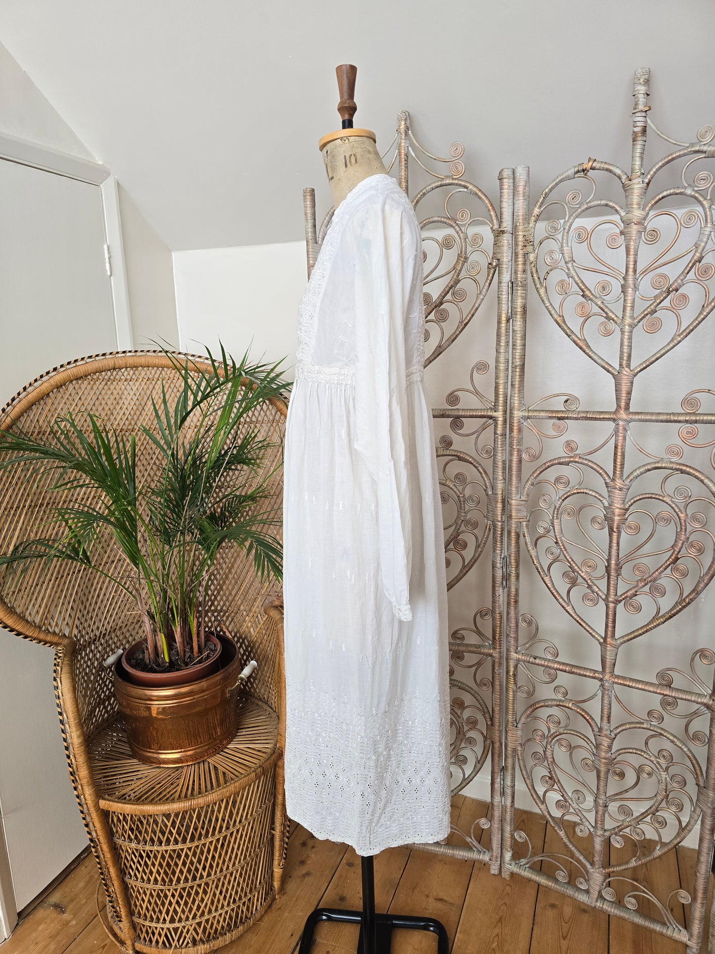 Vintage indian embroidered cotton dress