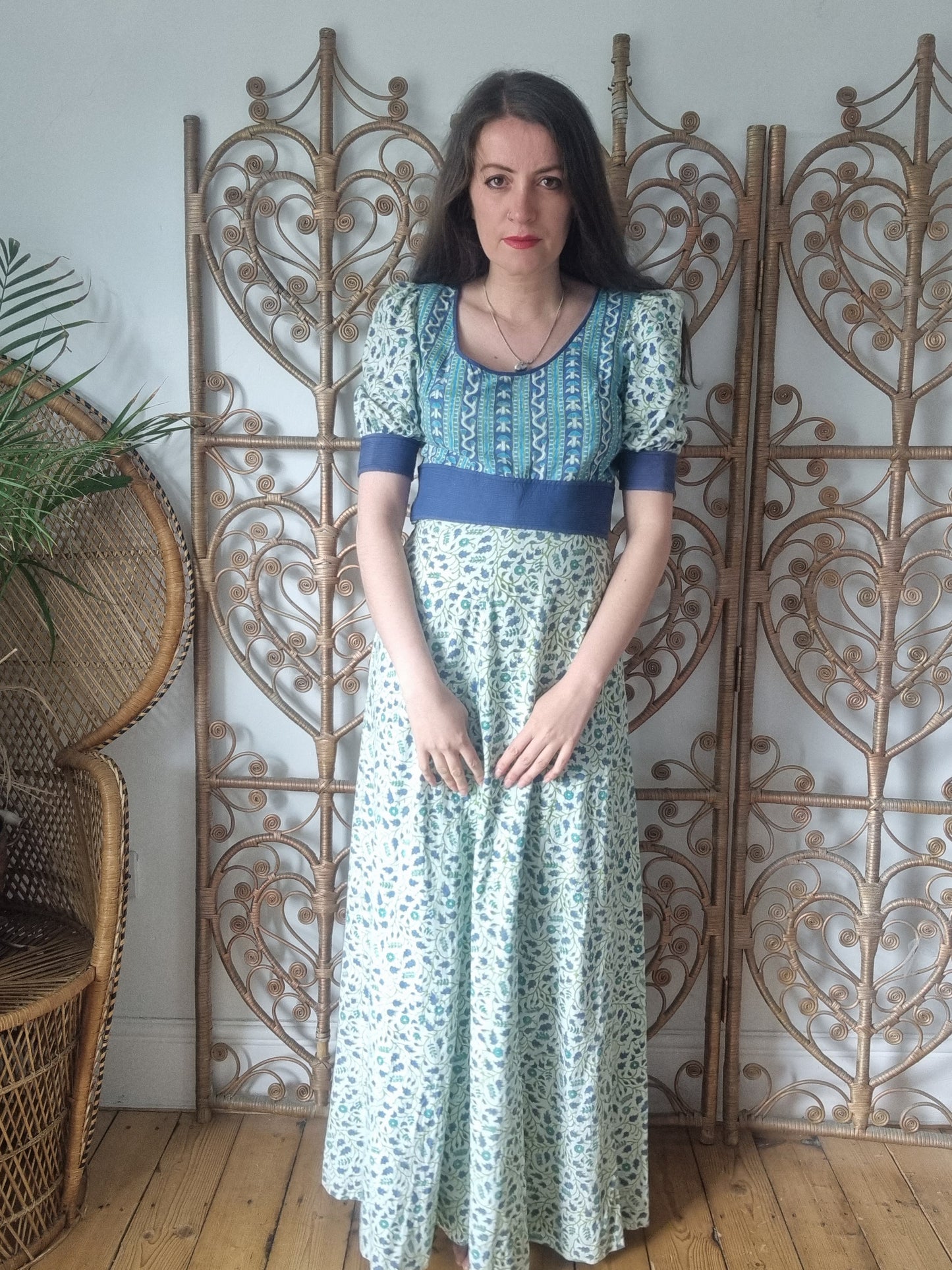 Vintage Anokhi Indian maxi dress S