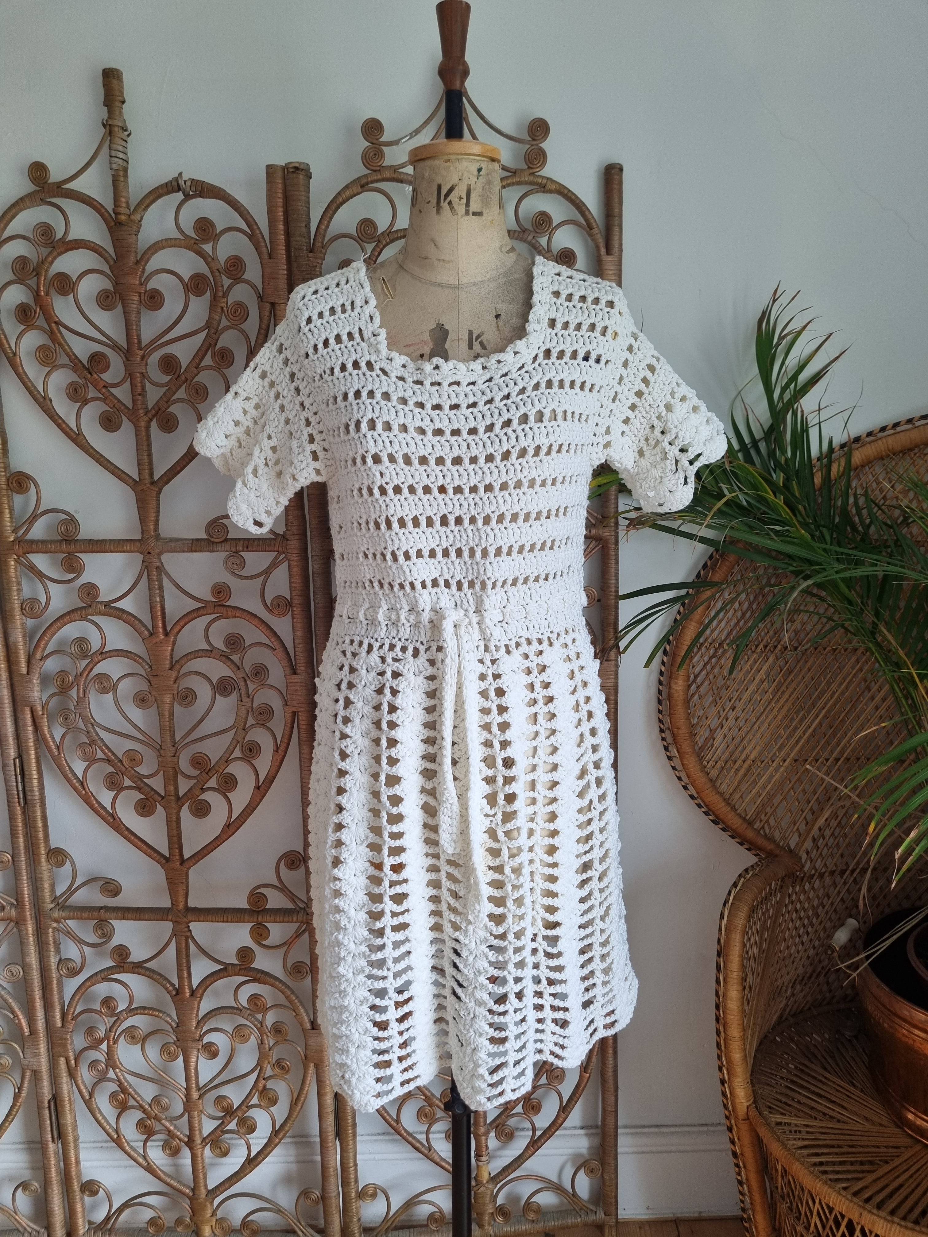 60s crochet dress best sale