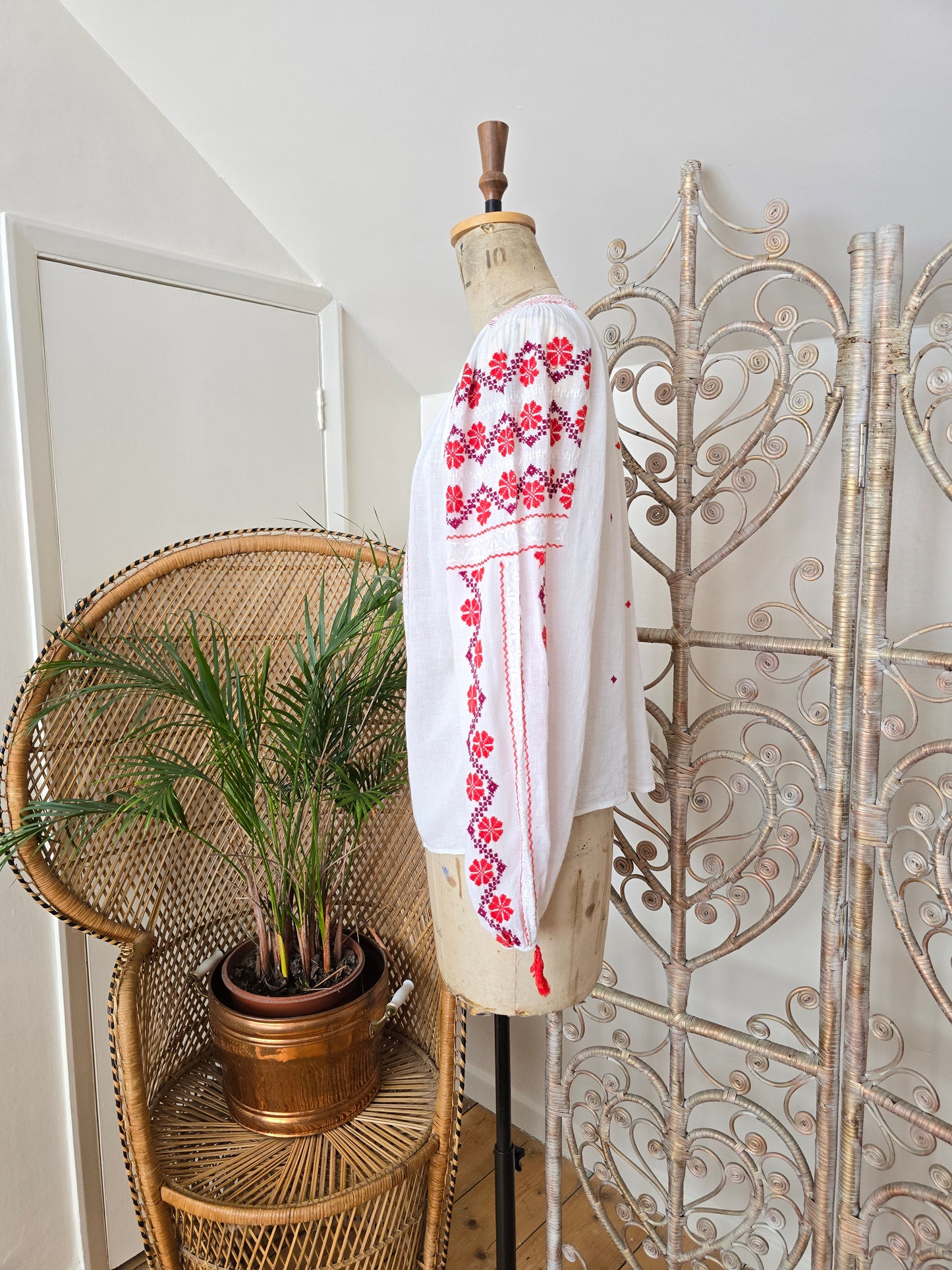 Vintage embroidered cheesecloth blouse