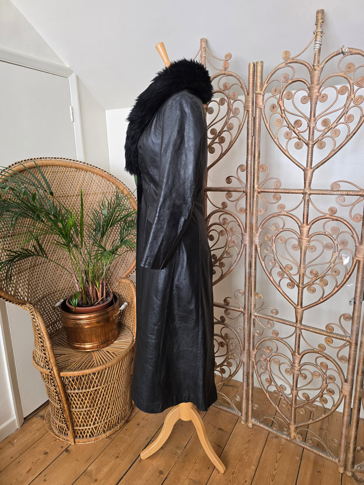 Vintage leather 70s coat