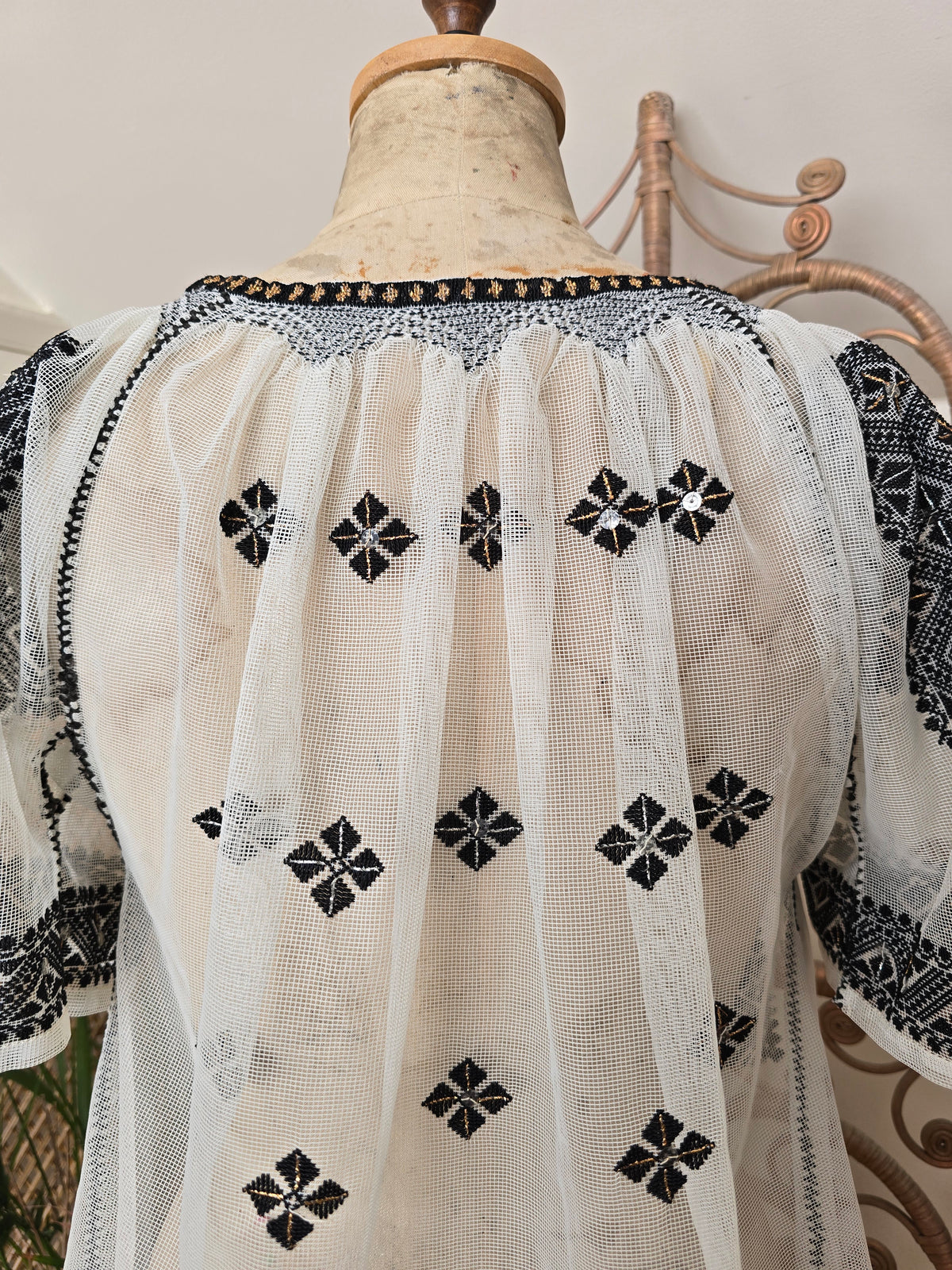 Vintage embroidered Romanian blouse