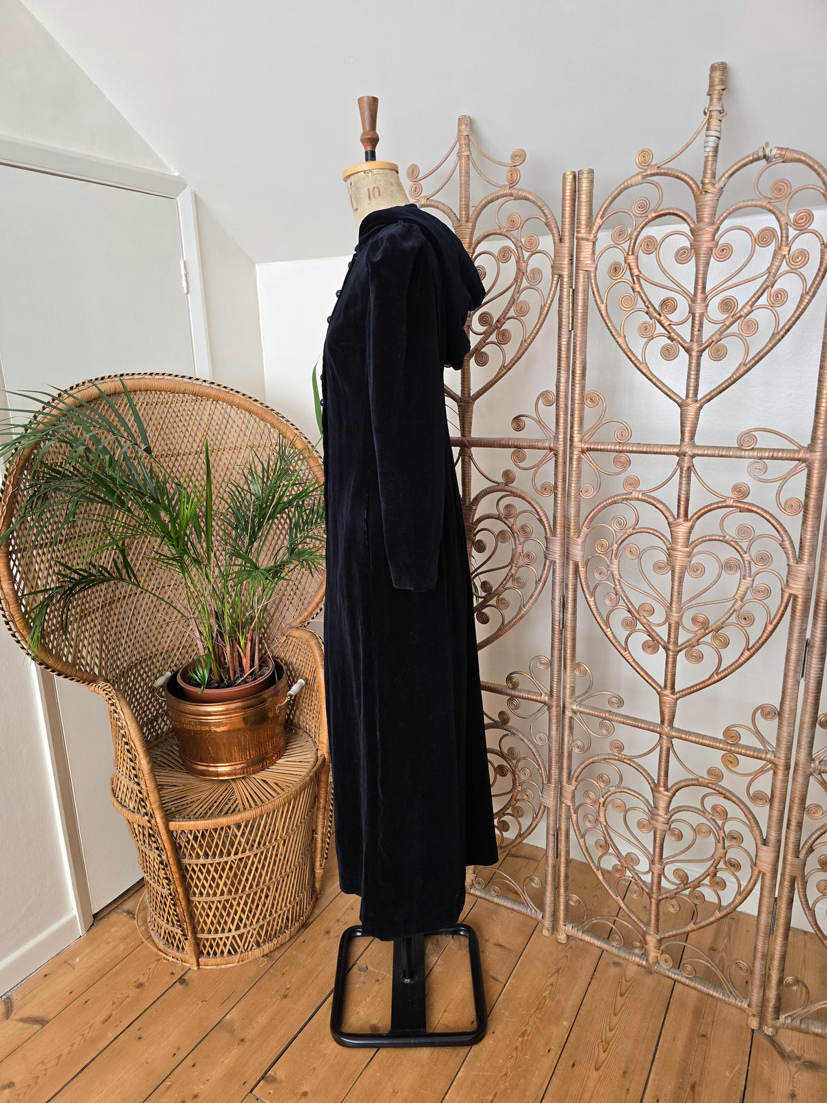 Vintage velvet hooded jacket