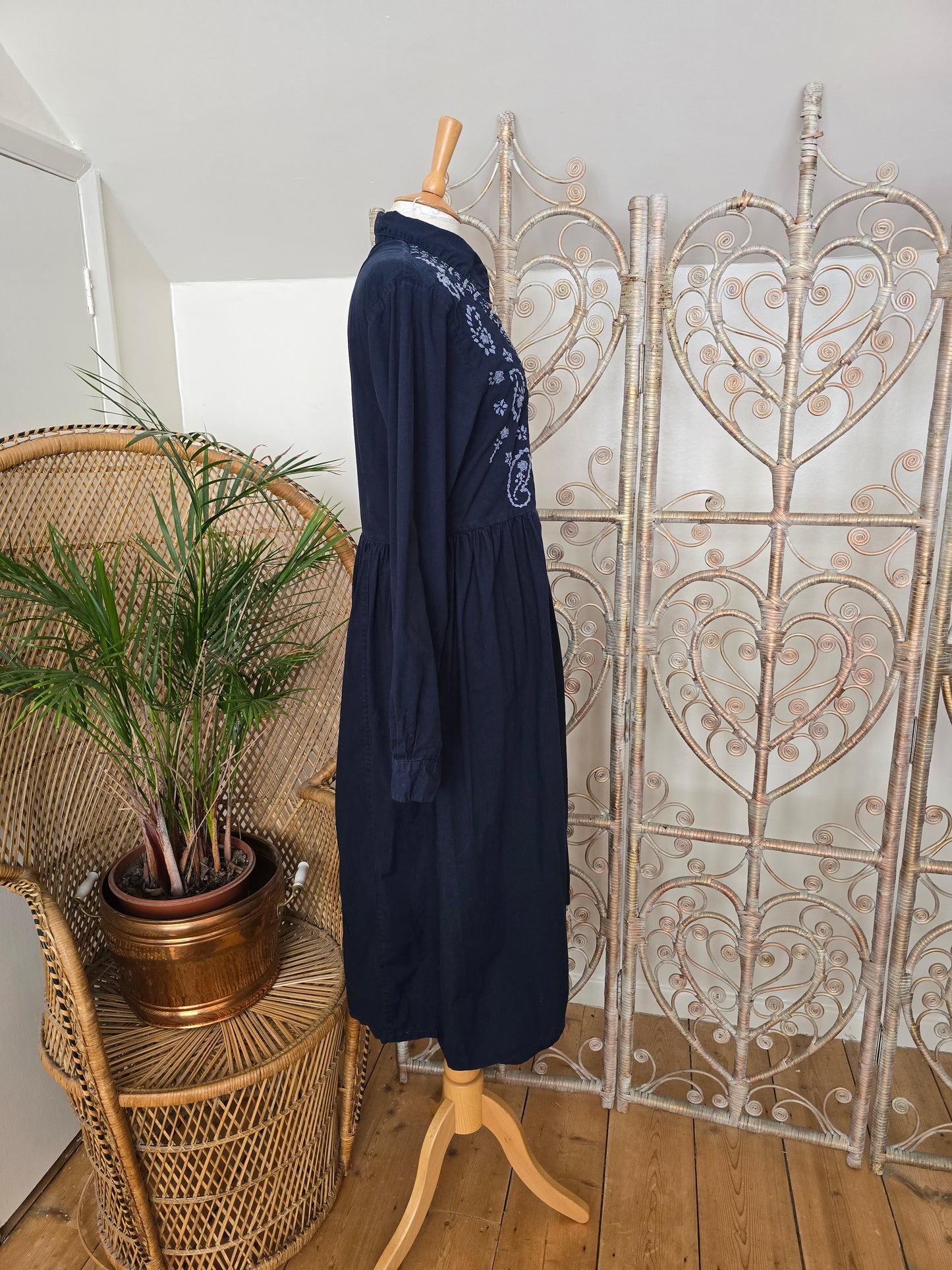 Vintage Monsoon shirring smock dress