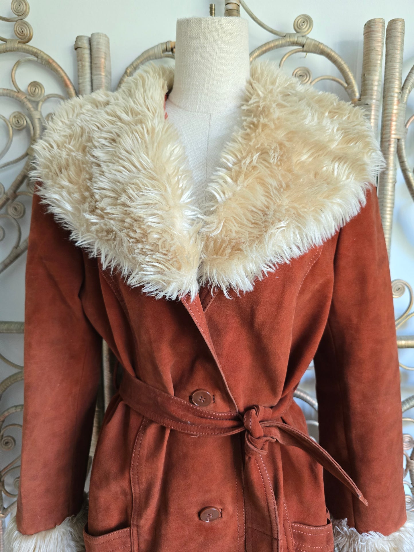 Vintage faux fur/suede velvet coat