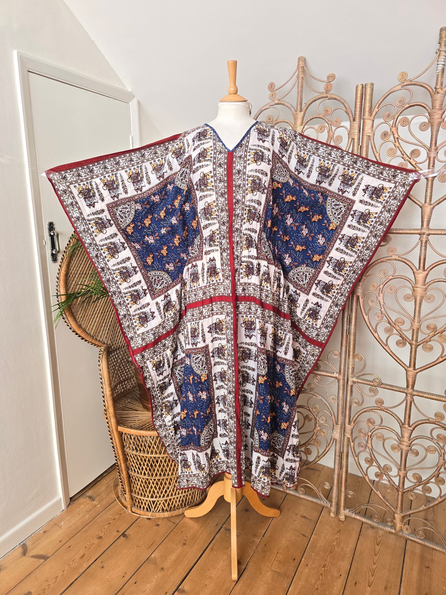 Vintage indian cotton kaftan dress