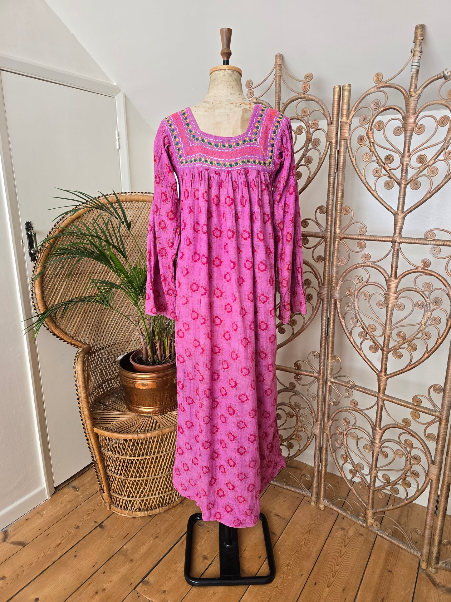 Vintage embroidered cotton dress