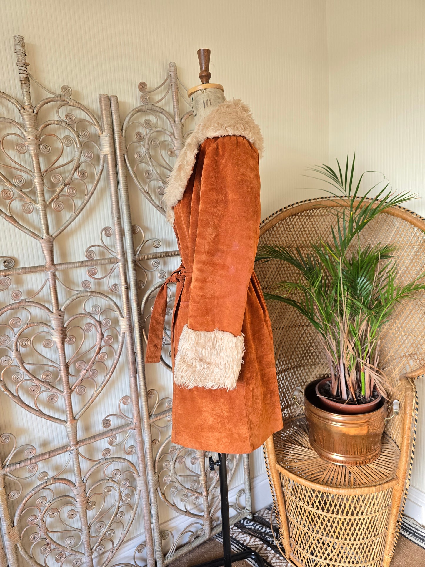 Vintage faux fur/suede velvet coat