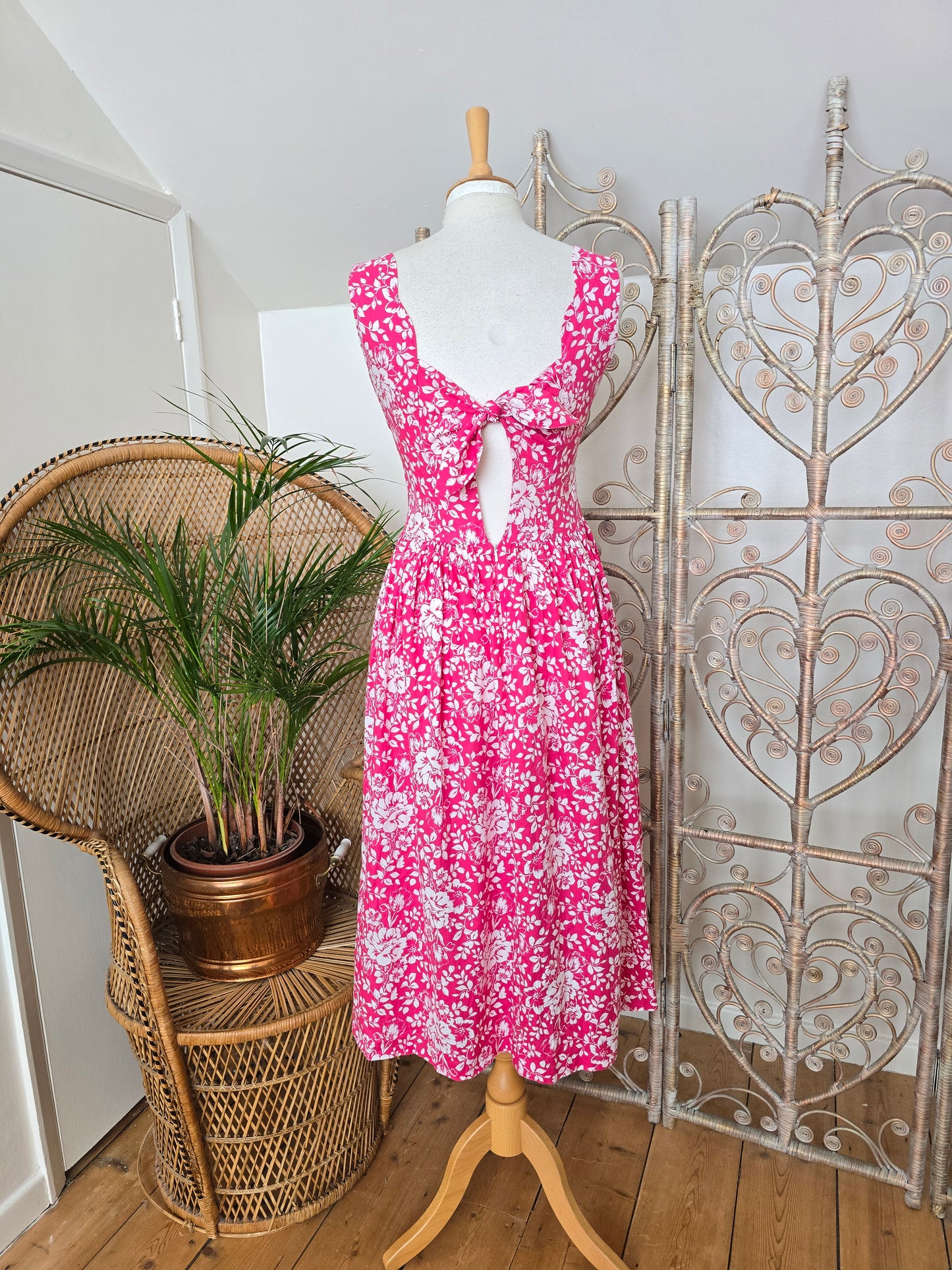 Vintage Laura Ashley bow back dress