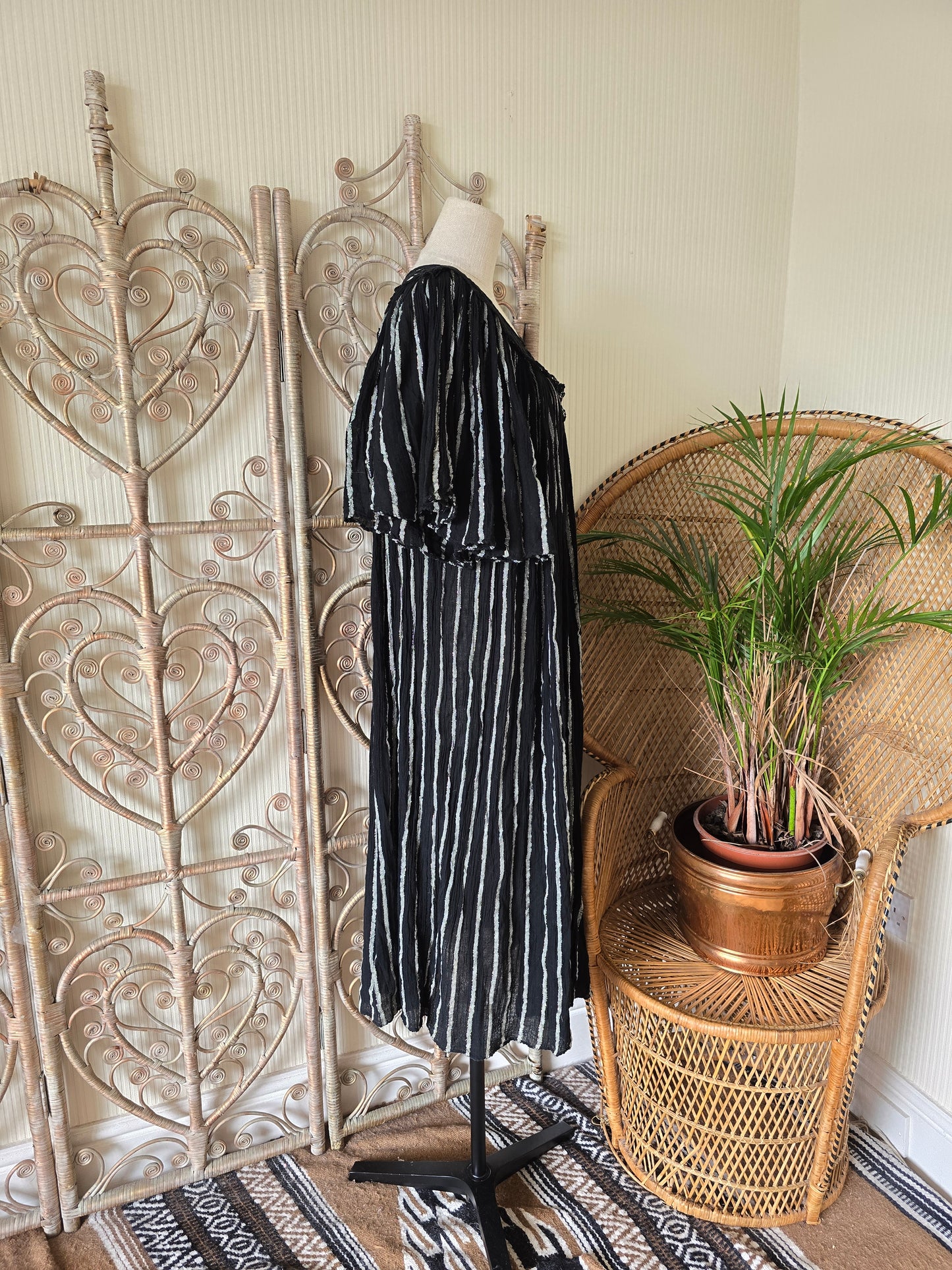 Vintage greek smock dress L