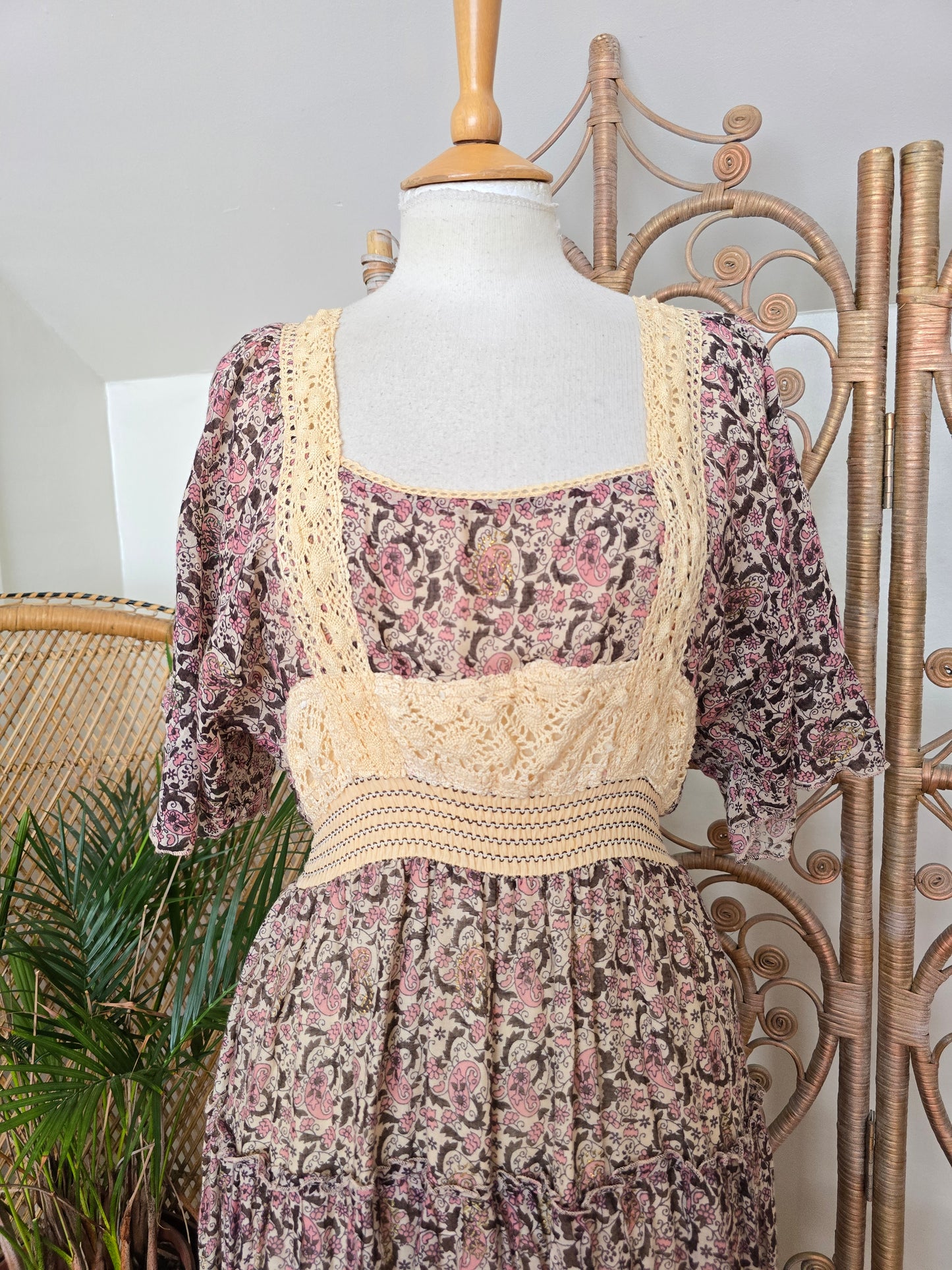 Vintage indian print maxi dress