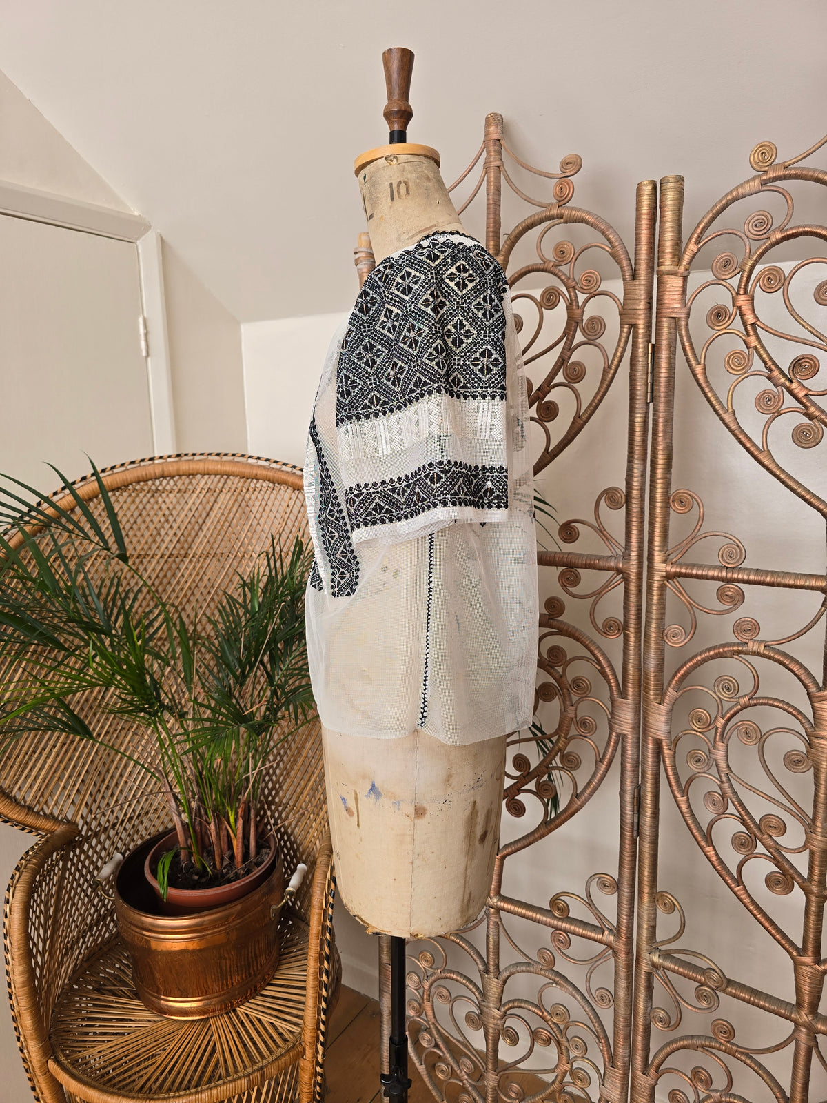Vintage embroidered Romanian blouse
