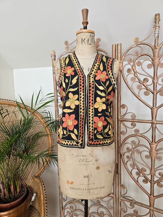 Vintage Afghan embroidered waistcoat