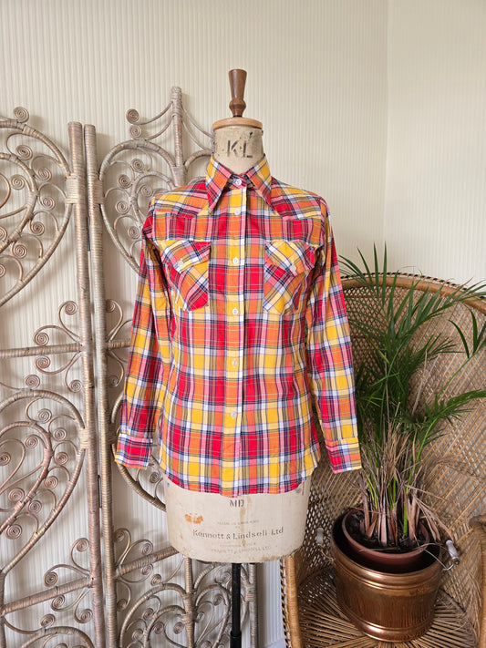 Vintage check blouse