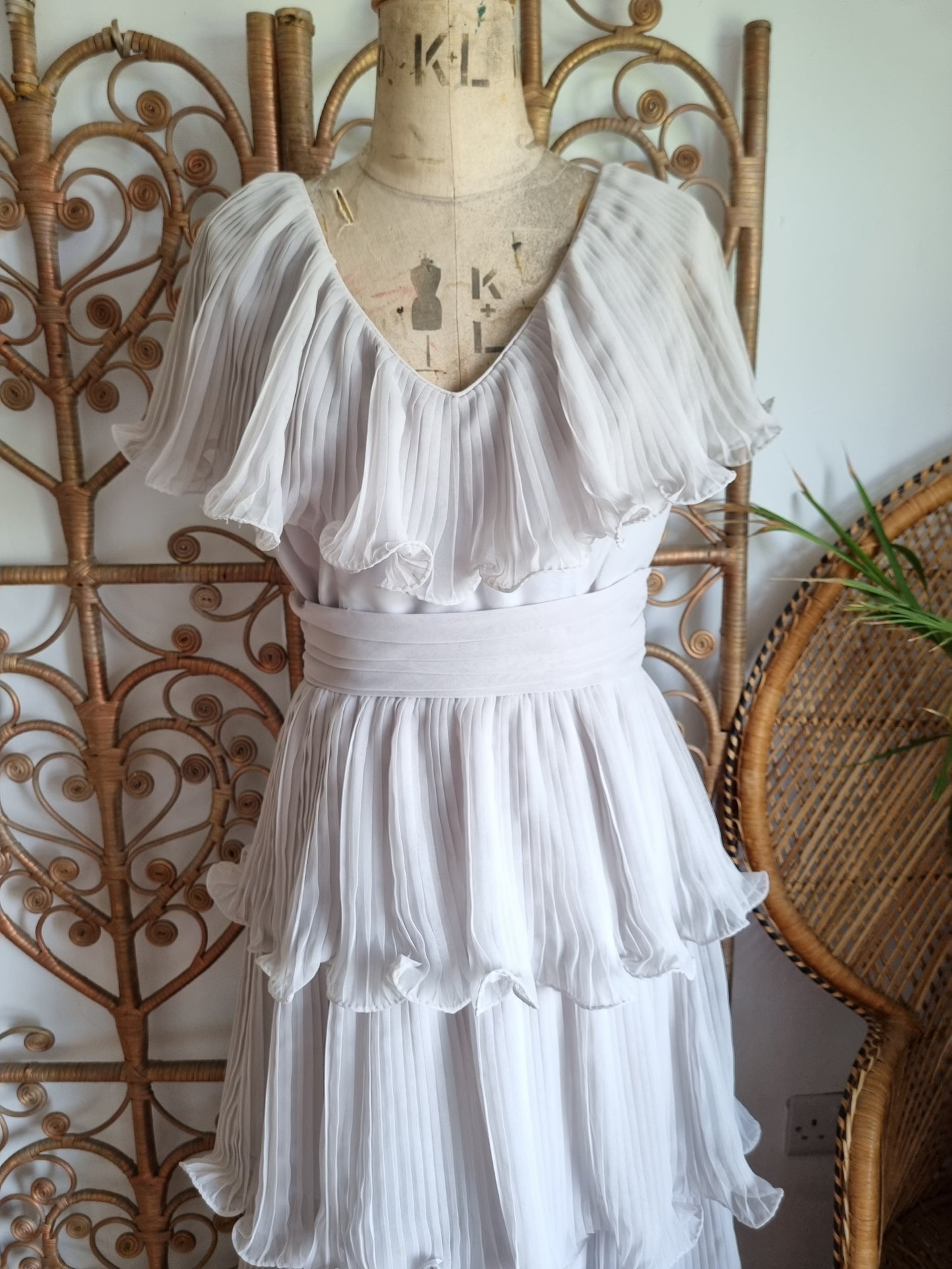 Vintage pleated maxi dress