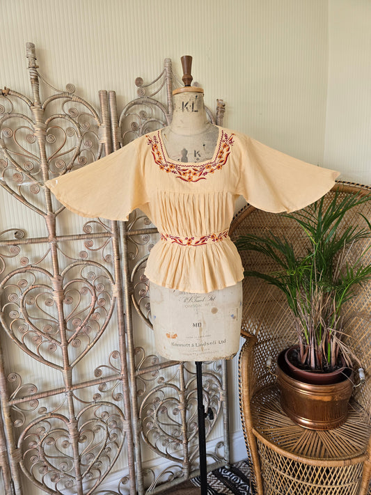 Vintage style embroidered blouse