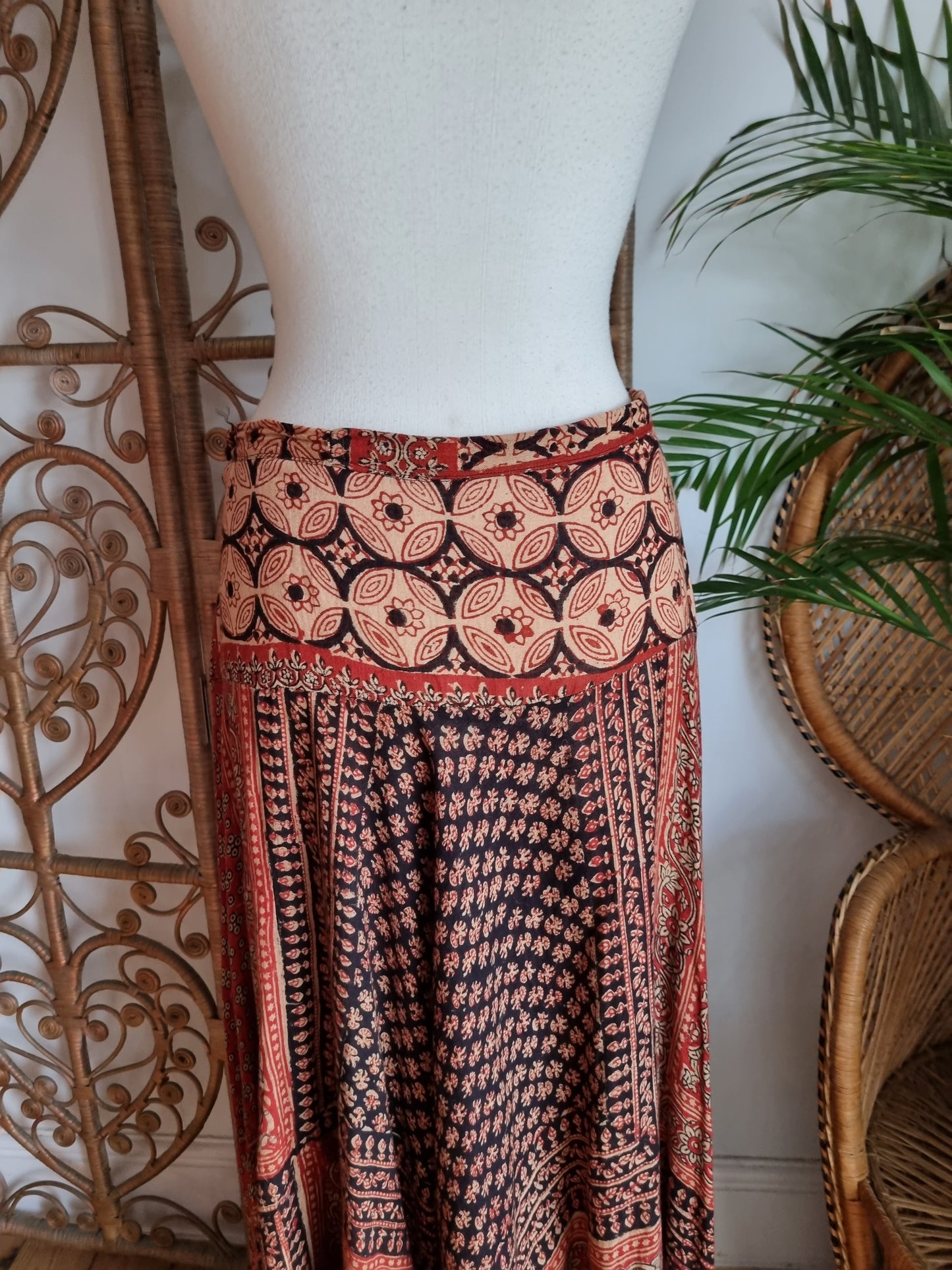 Vintage Indian maxi 70s skirt w31