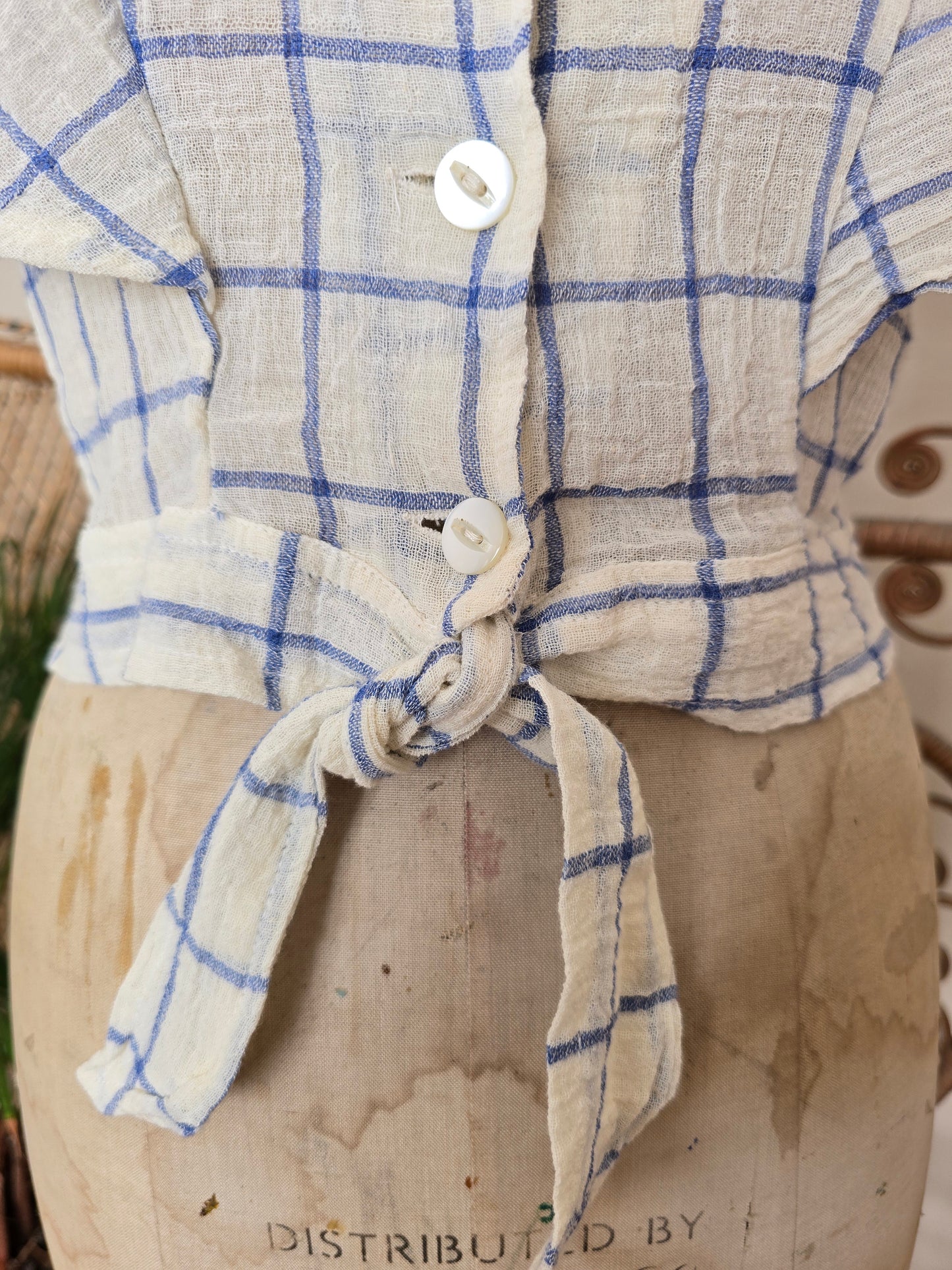 Vintage cheesecloth crop blouse