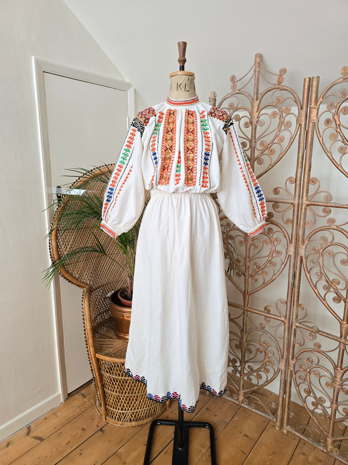 Vintage Romanian cotton dress