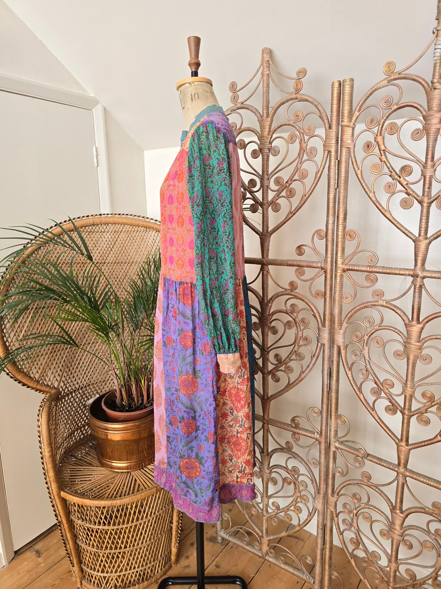 Vintage silk Judith Ann indian 70s dress