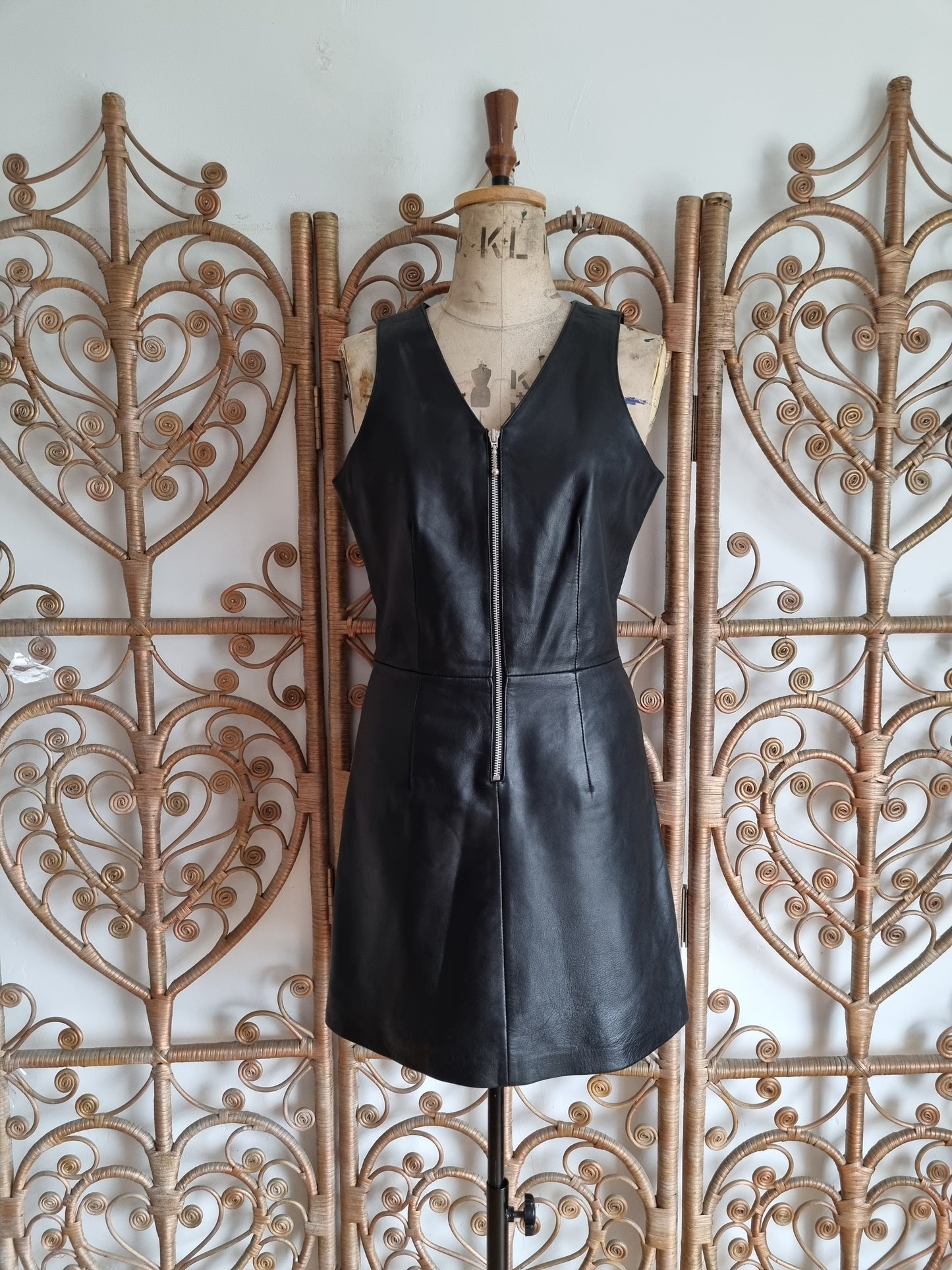 Vintage leather mini dress