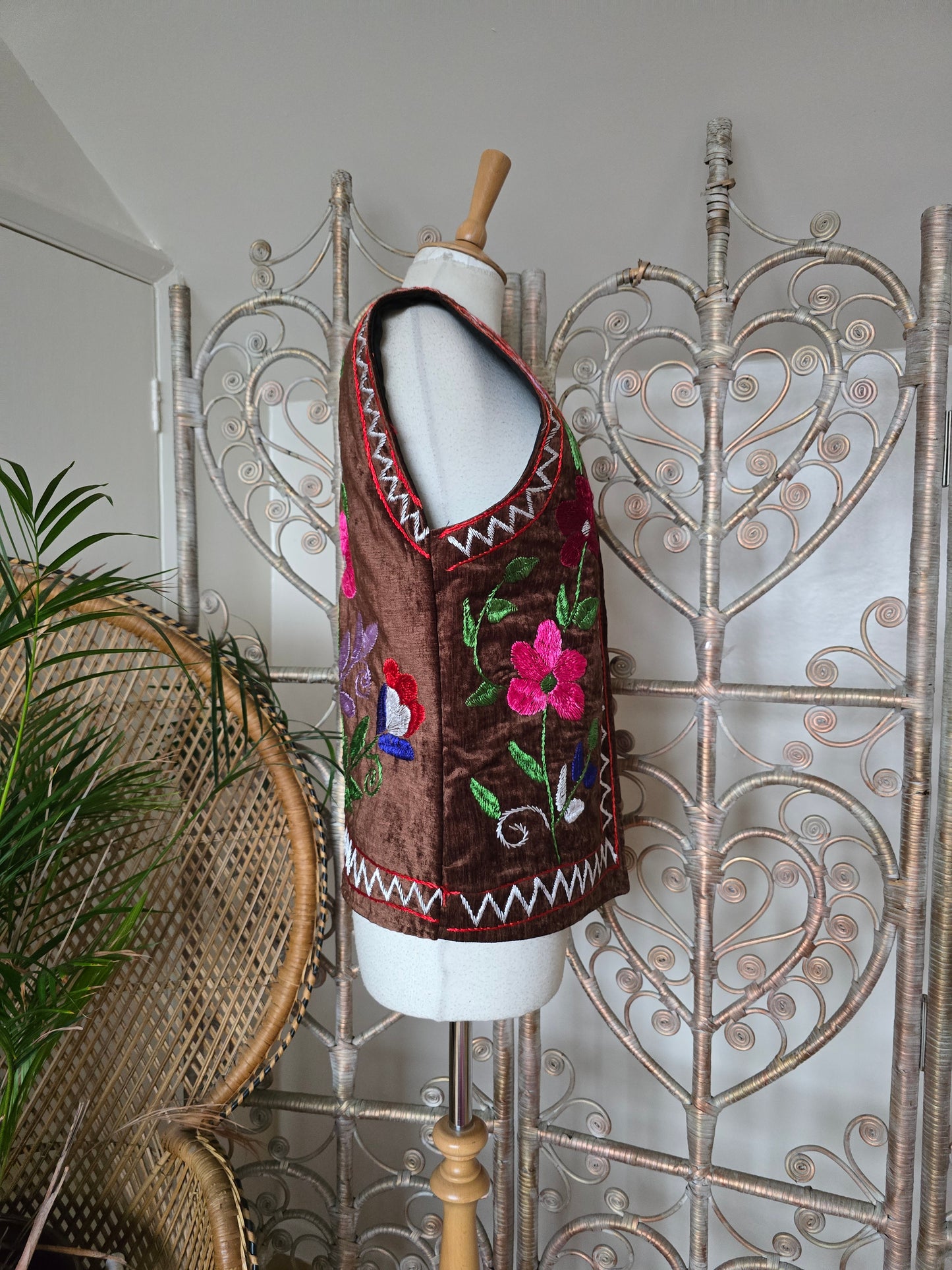 Vintage velvet embroidered waistcoat