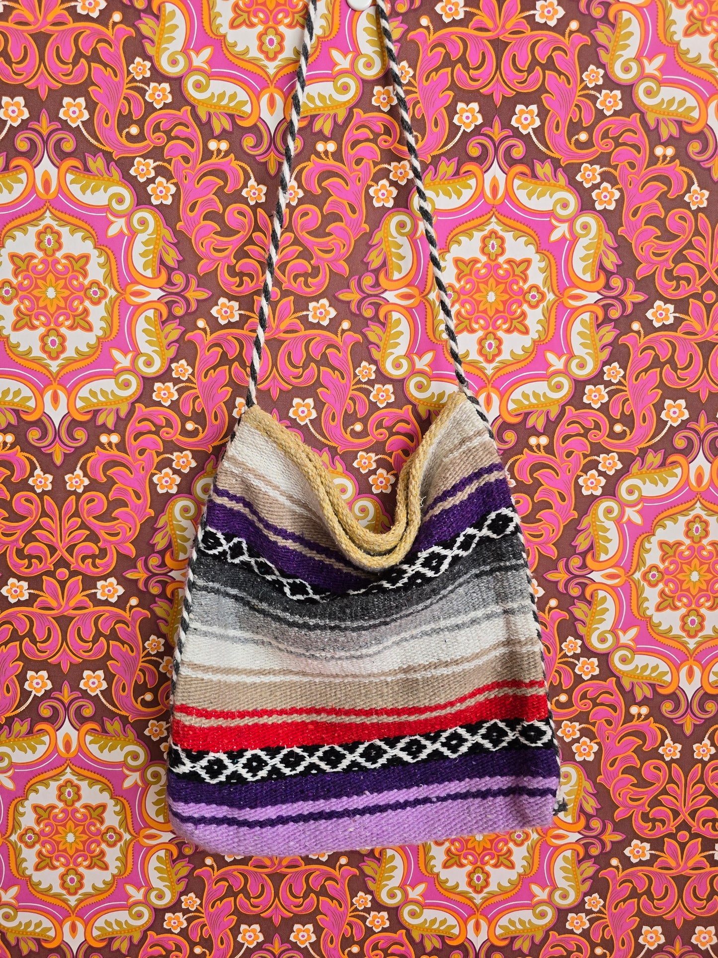 Vintage mexican blanket bag