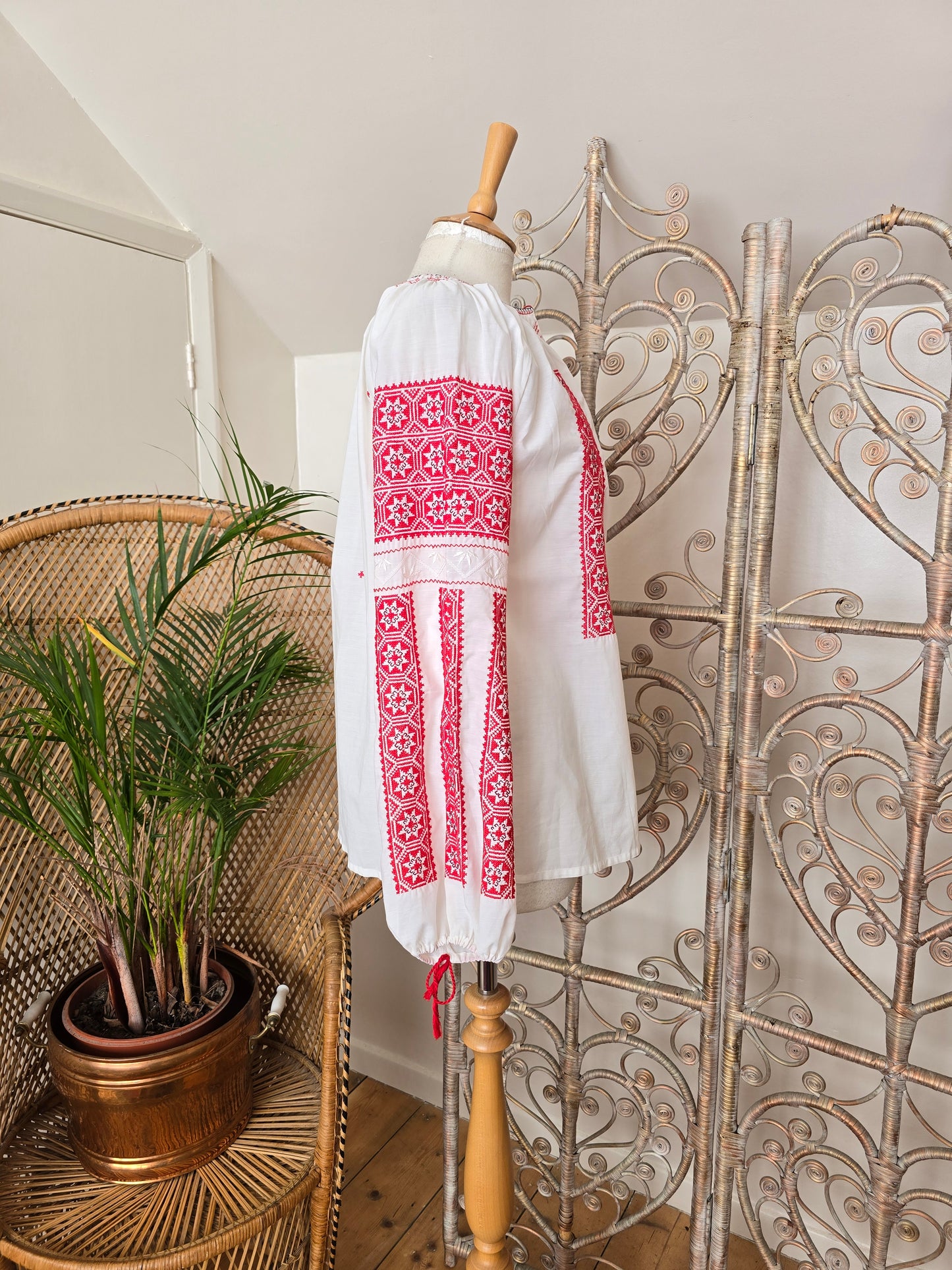 Vintage Romanian embroidered blouse
