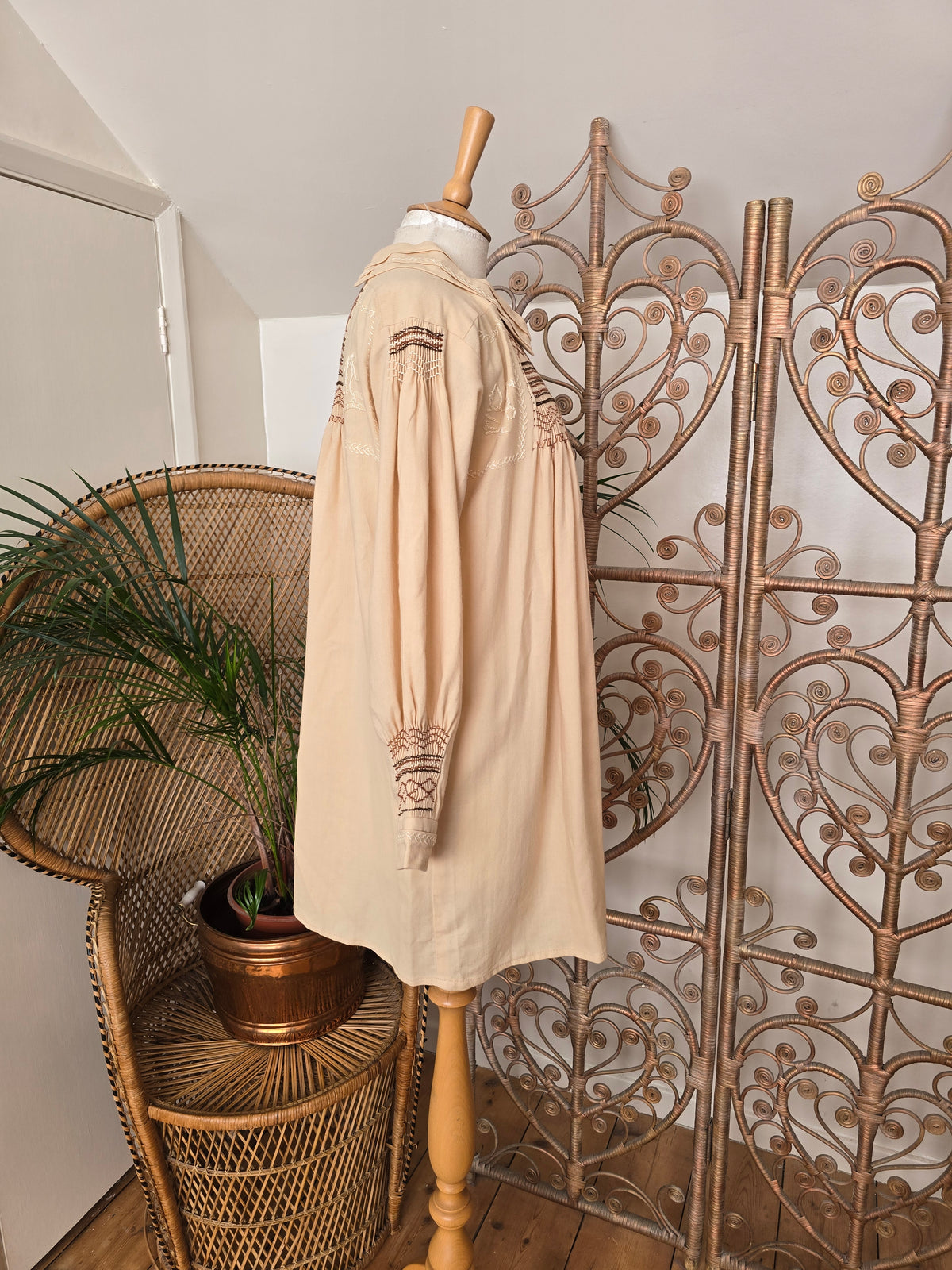 Vintage shirring smock dress