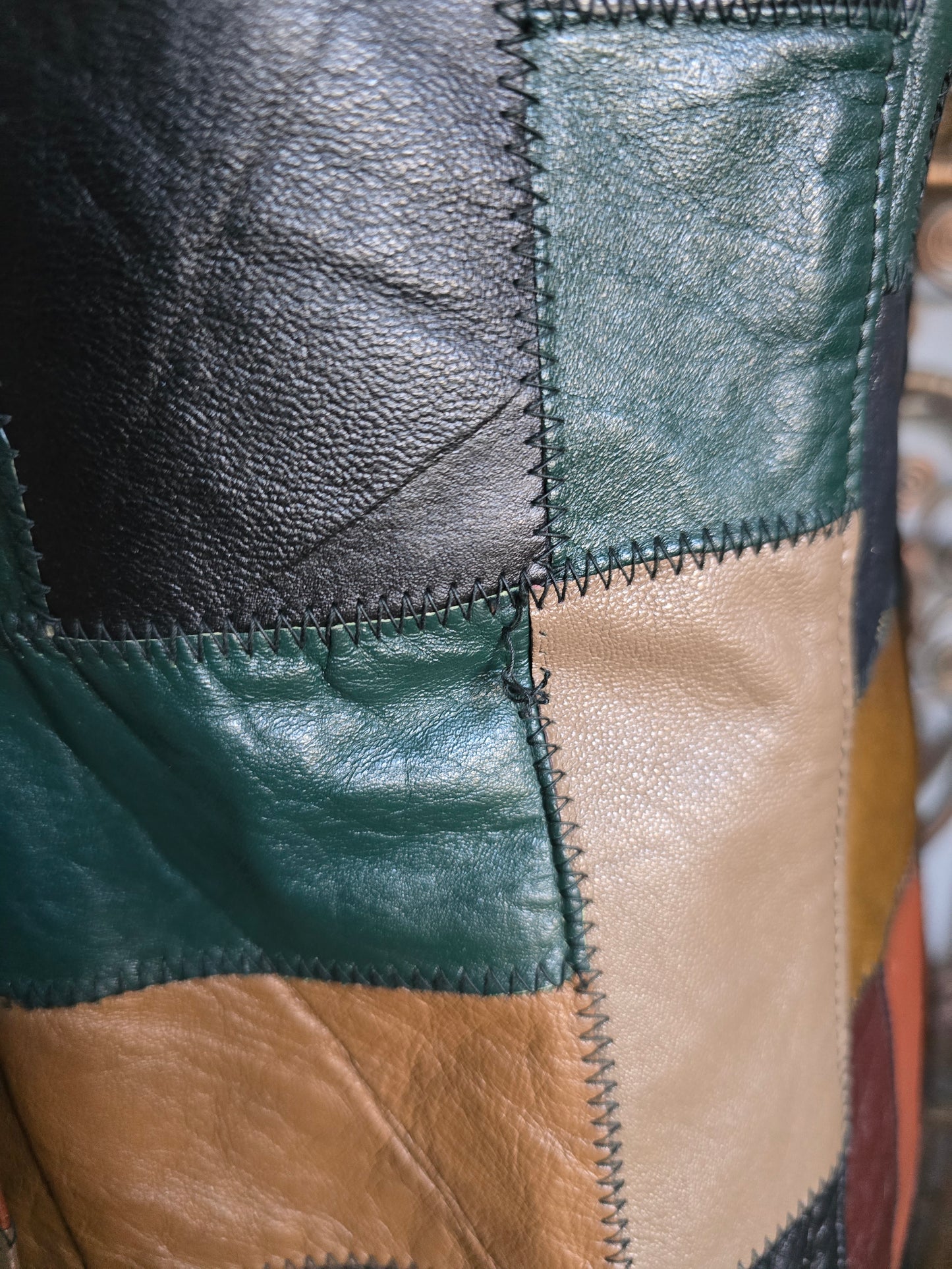 Vintage Patchwork leather jacket