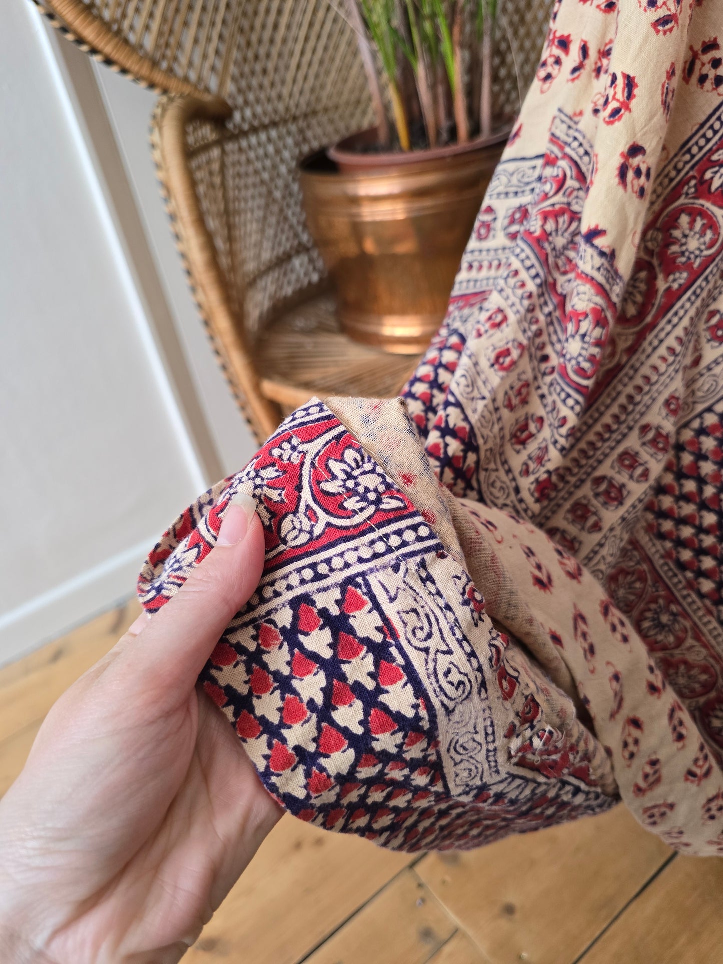 Vintage indian print 70s maxi dress