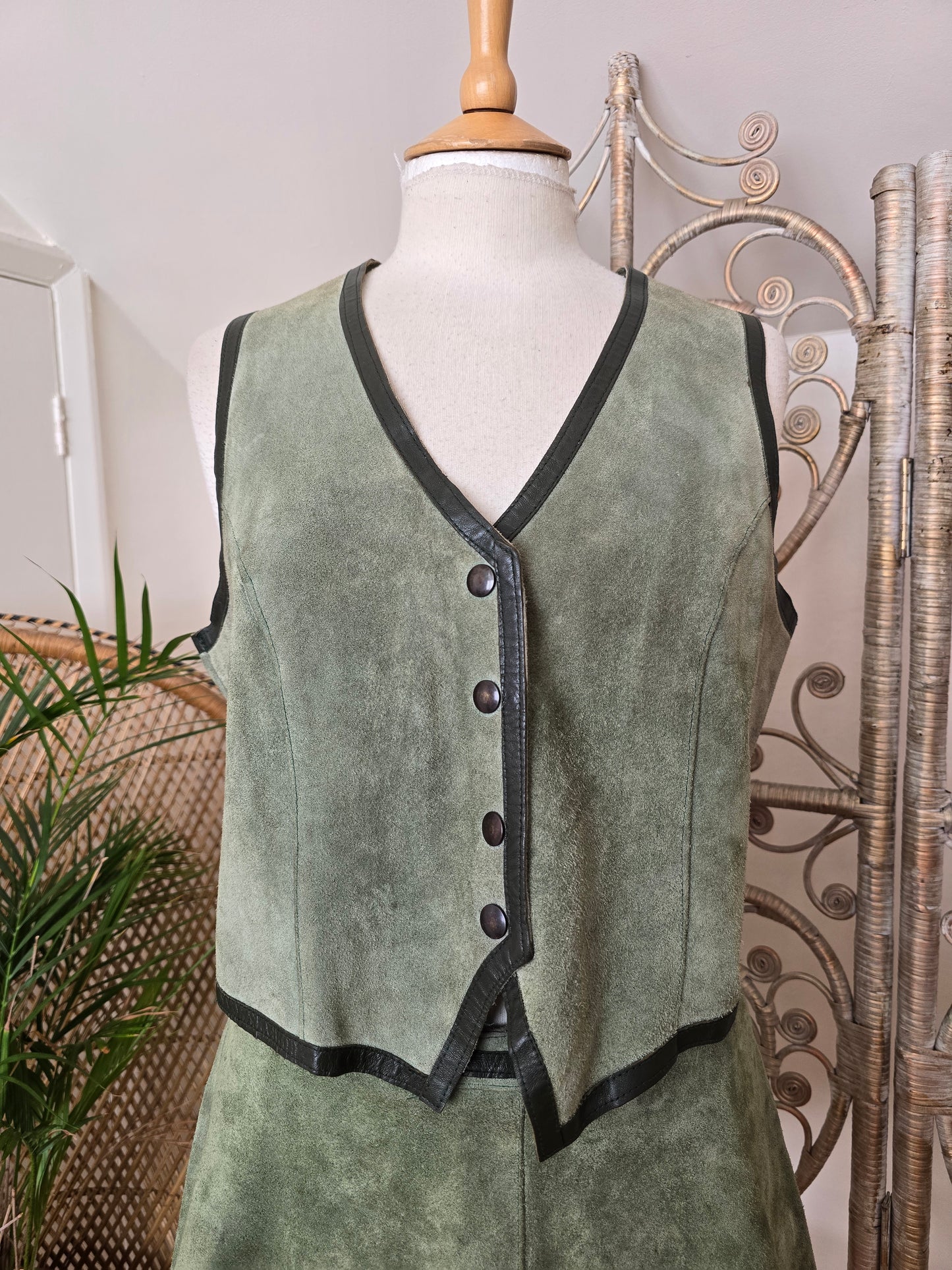 Vintage 60s suede waistcoat skirt