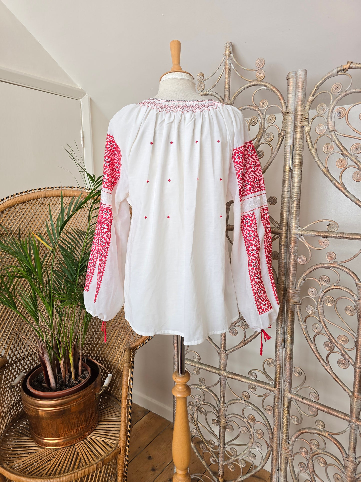 Vintage Romanian embroidered blouse