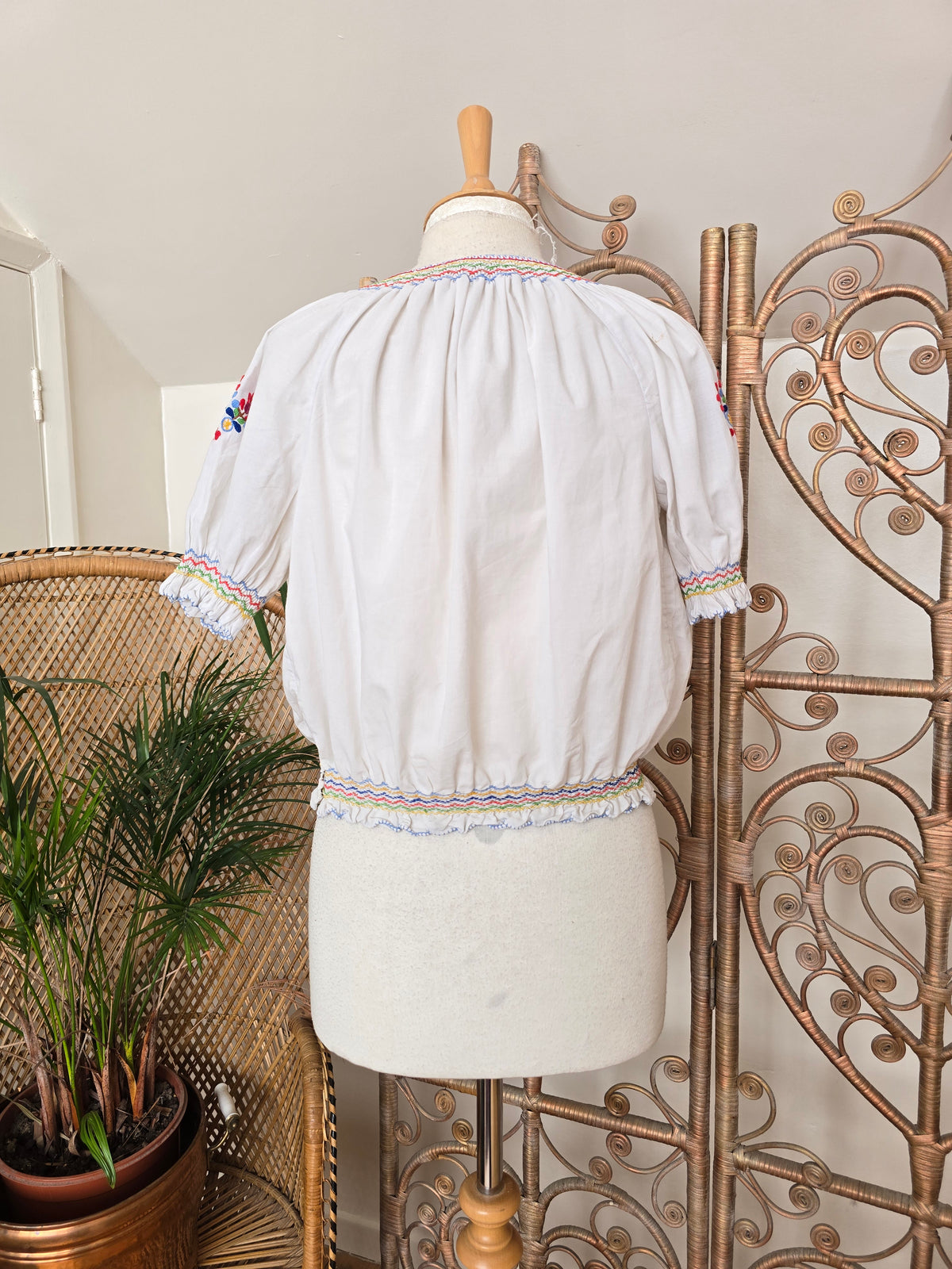 Vintage Hungarian embroidered blouse