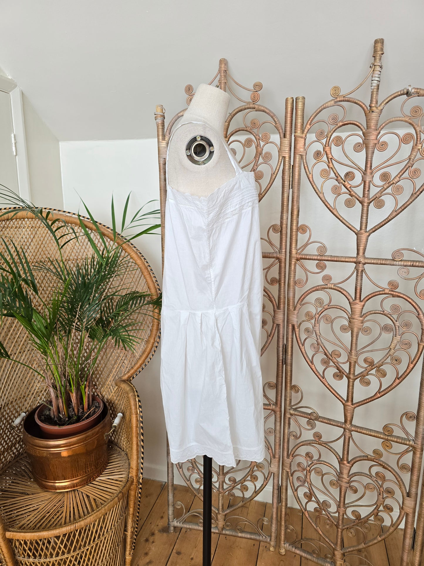 Antique cotton playsuit slip